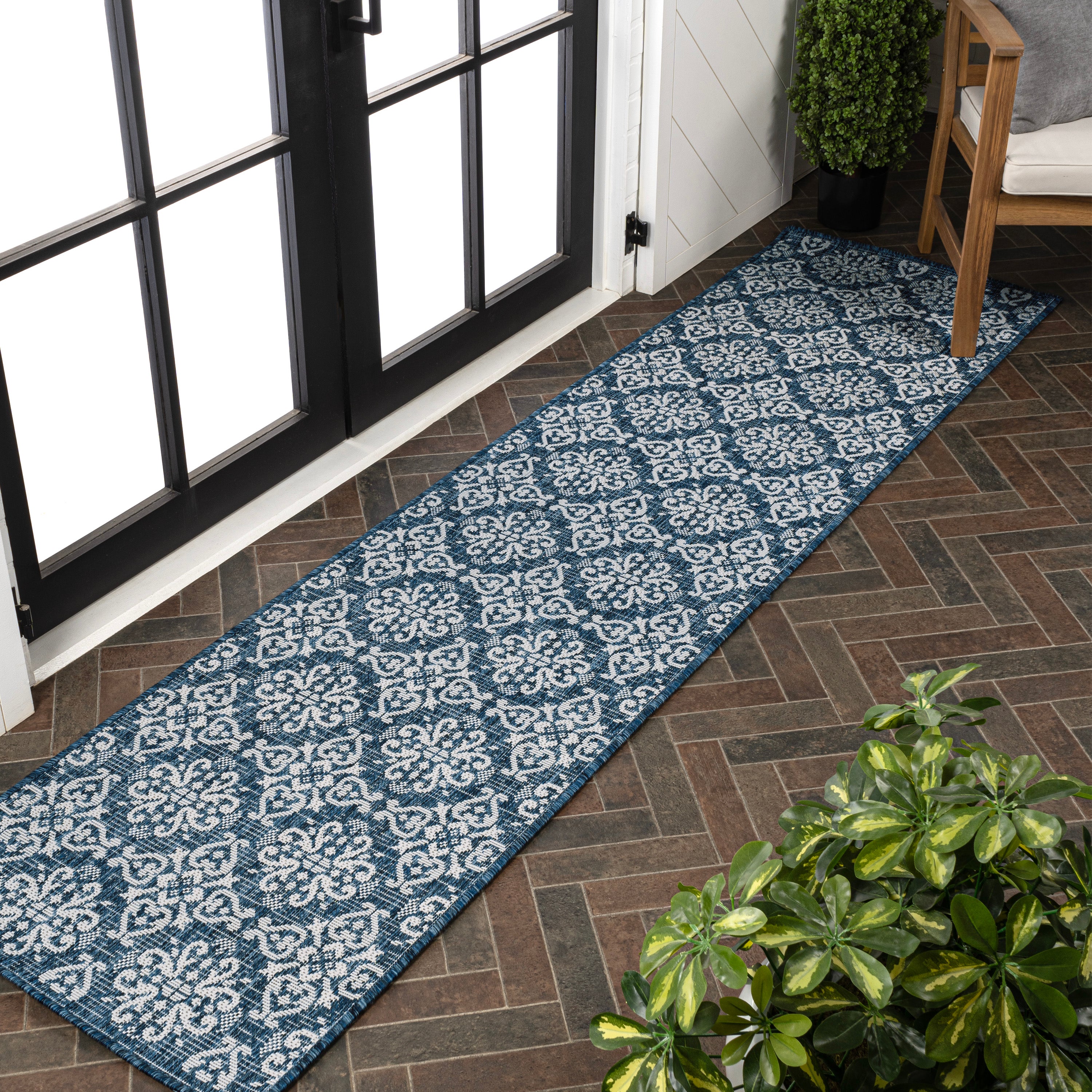 Amora Traditional Mediterranean Tile Design Indoor/Outdoor Rug