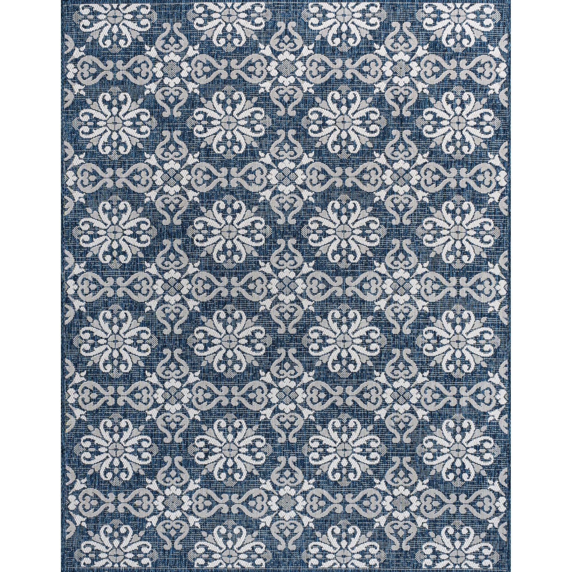 Amora Traditional Mediterranean Tile Design Indoor/Outdoor Rug