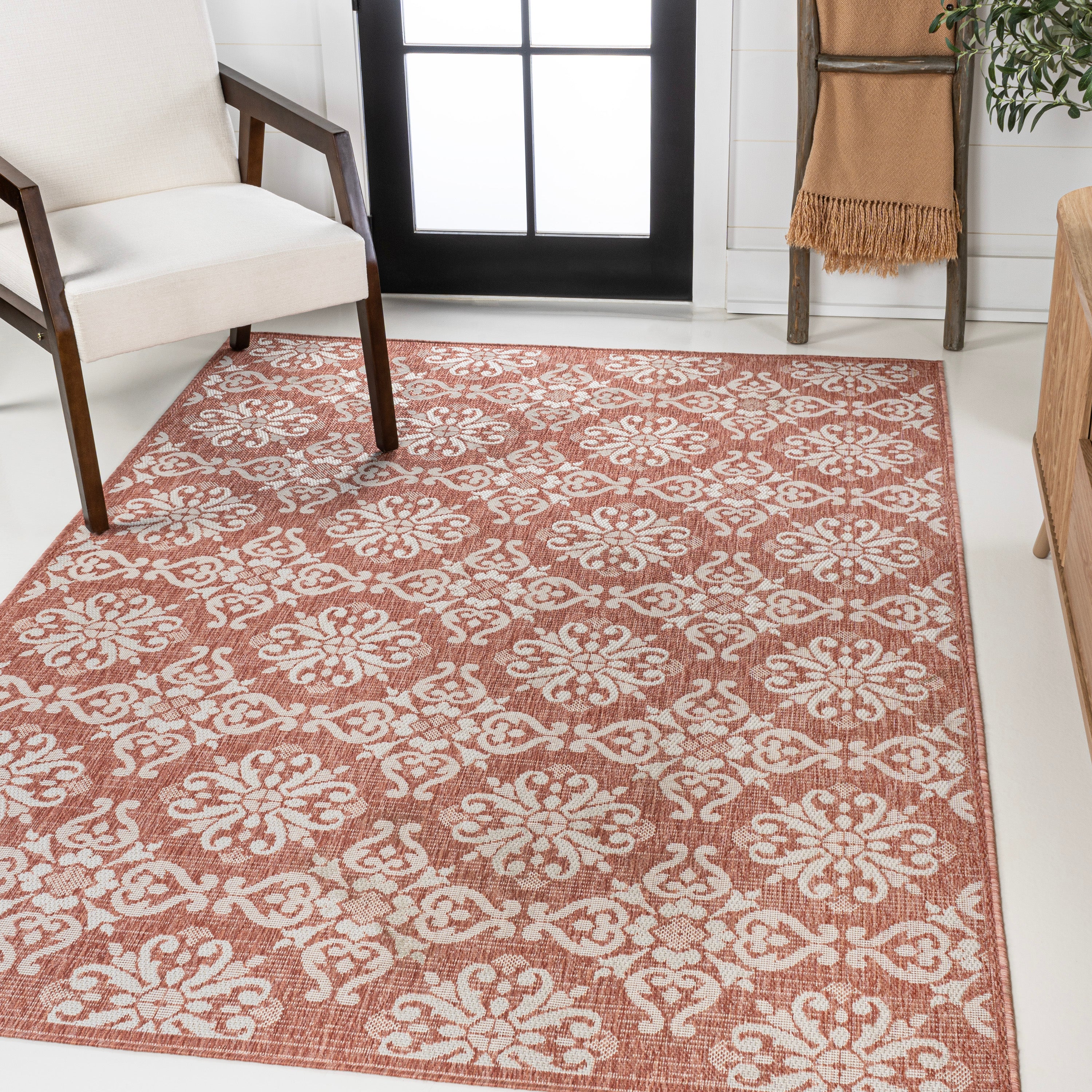 Amora Traditional Mediterranean Tile Design Indoor/Outdoor Rug