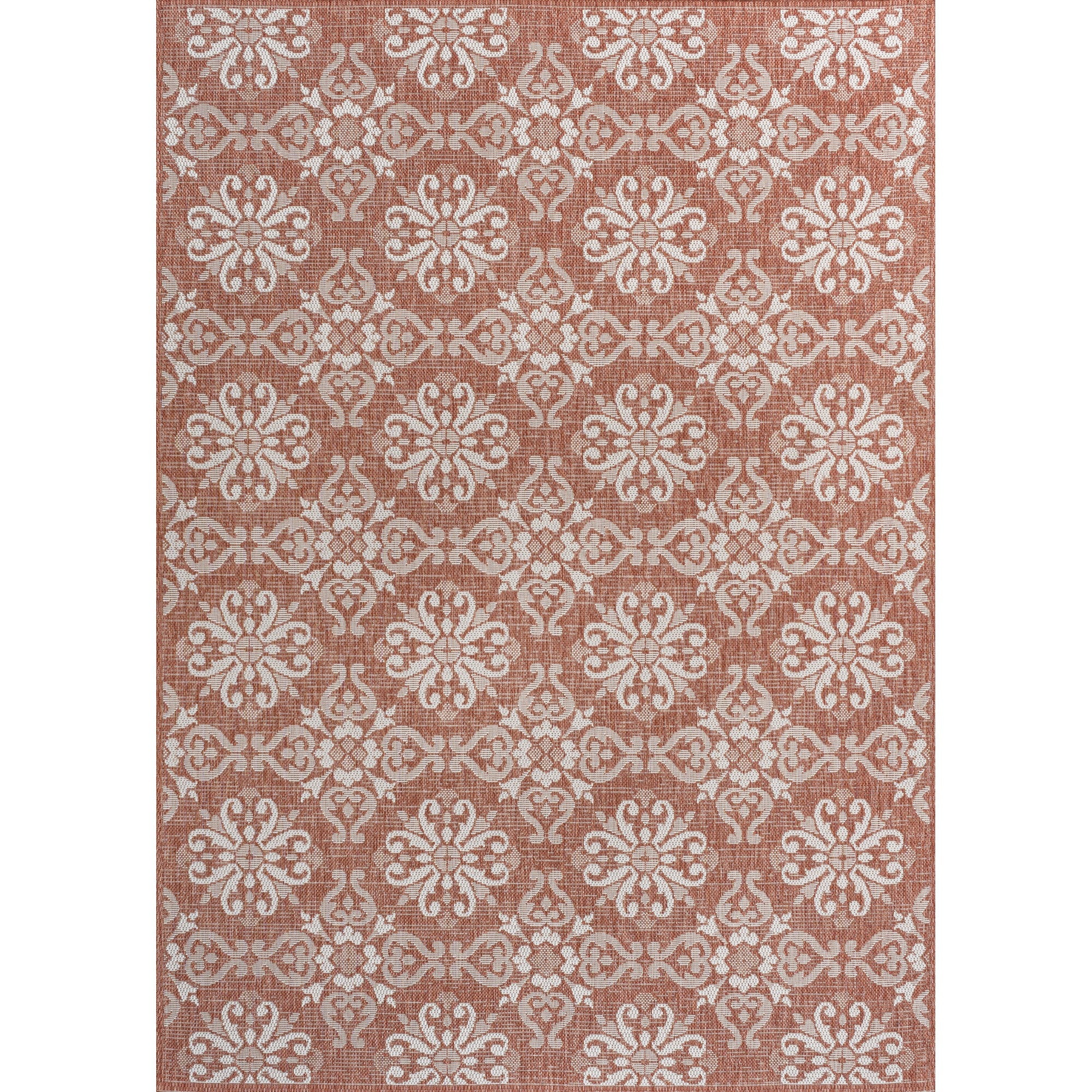 Amora Traditional Mediterranean Tile Design Indoor/Outdoor Rug
