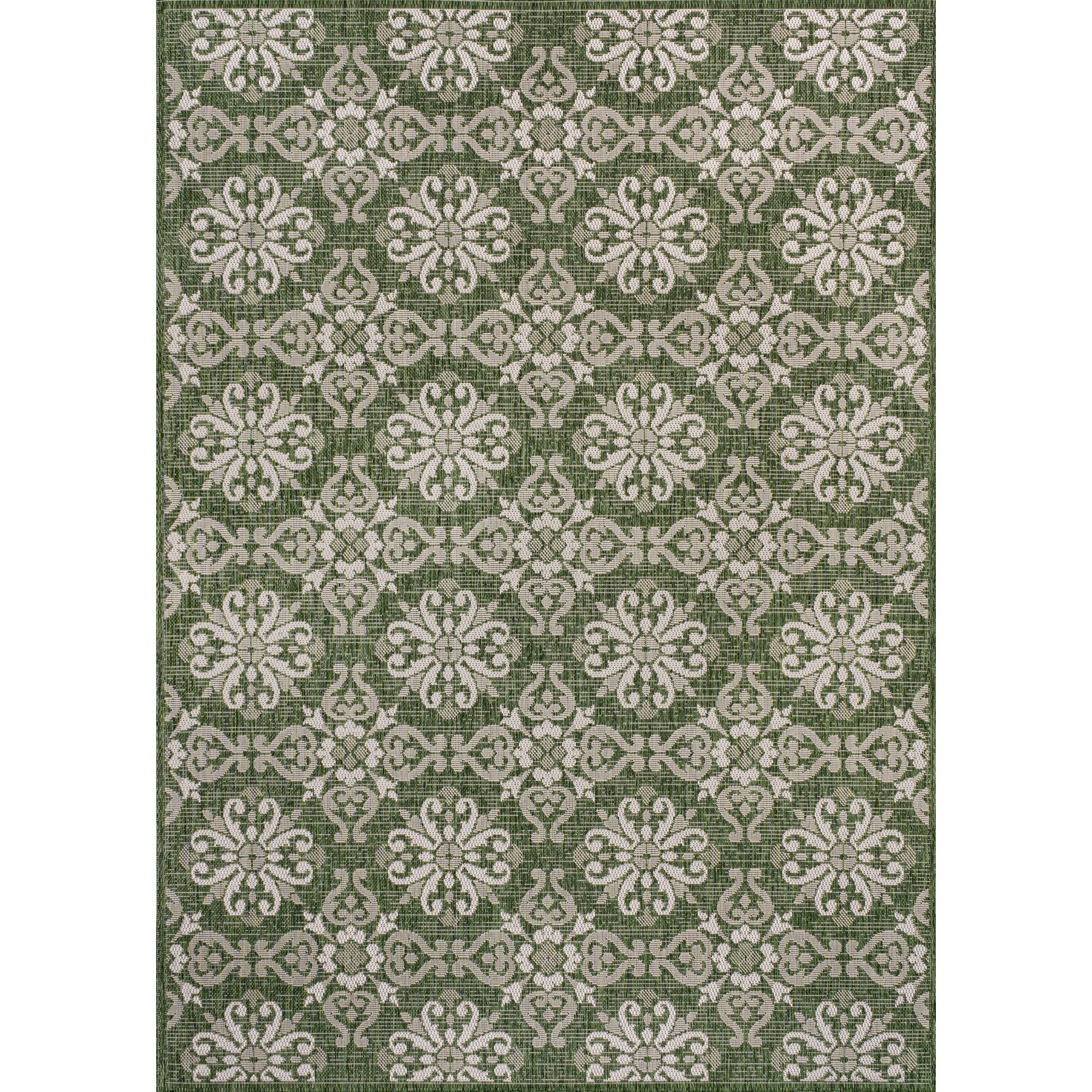Amora Traditional Mediterranean Tile Design Indoor/Outdoor Rug