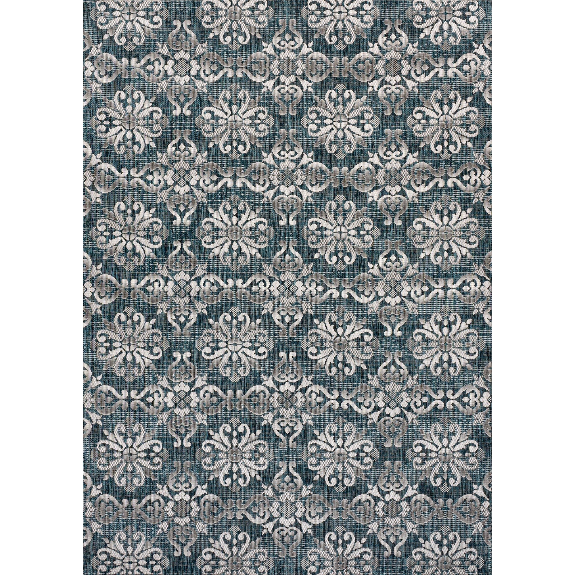 Amora Traditional Mediterranean Tile Design Indoor/Outdoor Rug