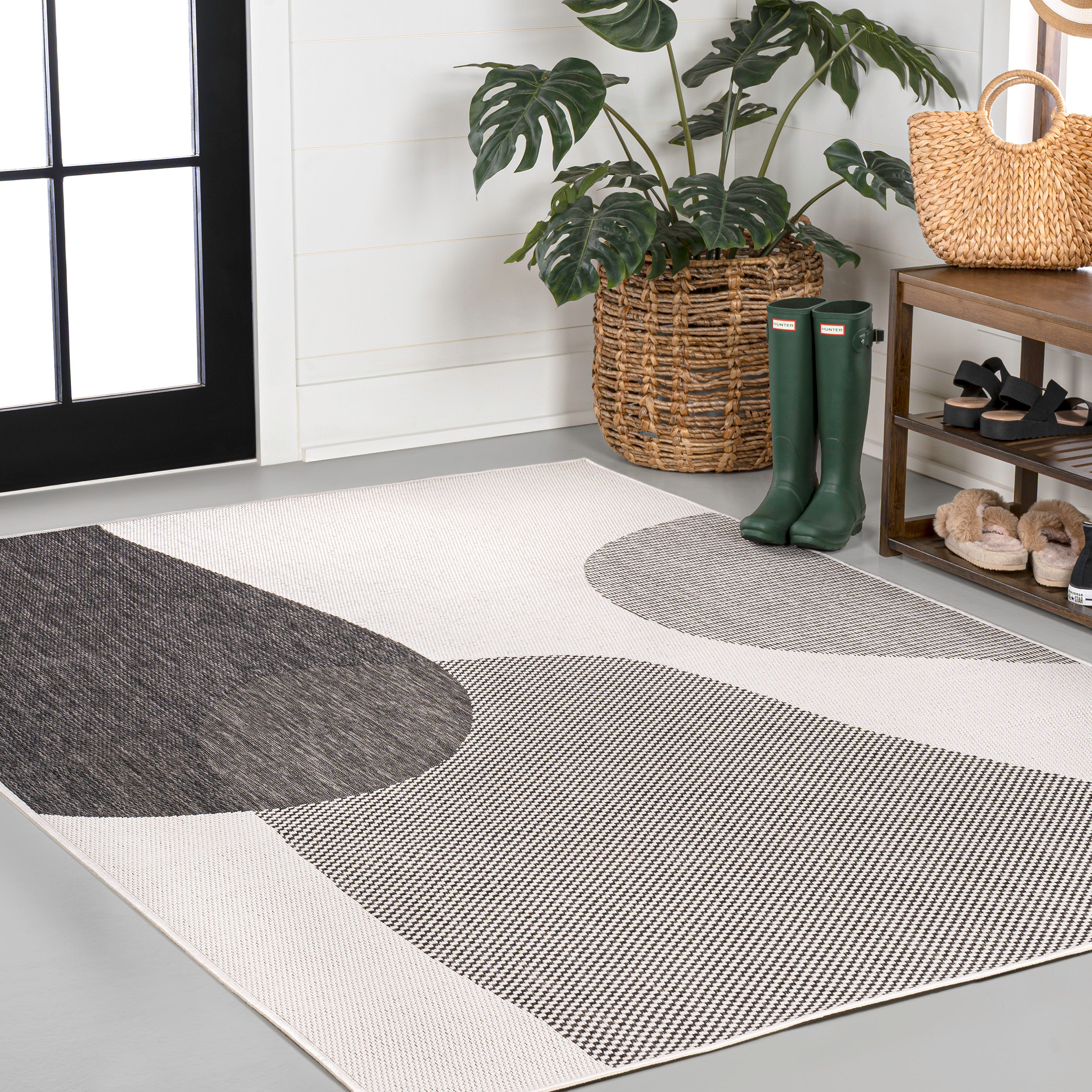 Zia Modern Geometric Organic Shapes Indoor/Outdoor Area Rug
