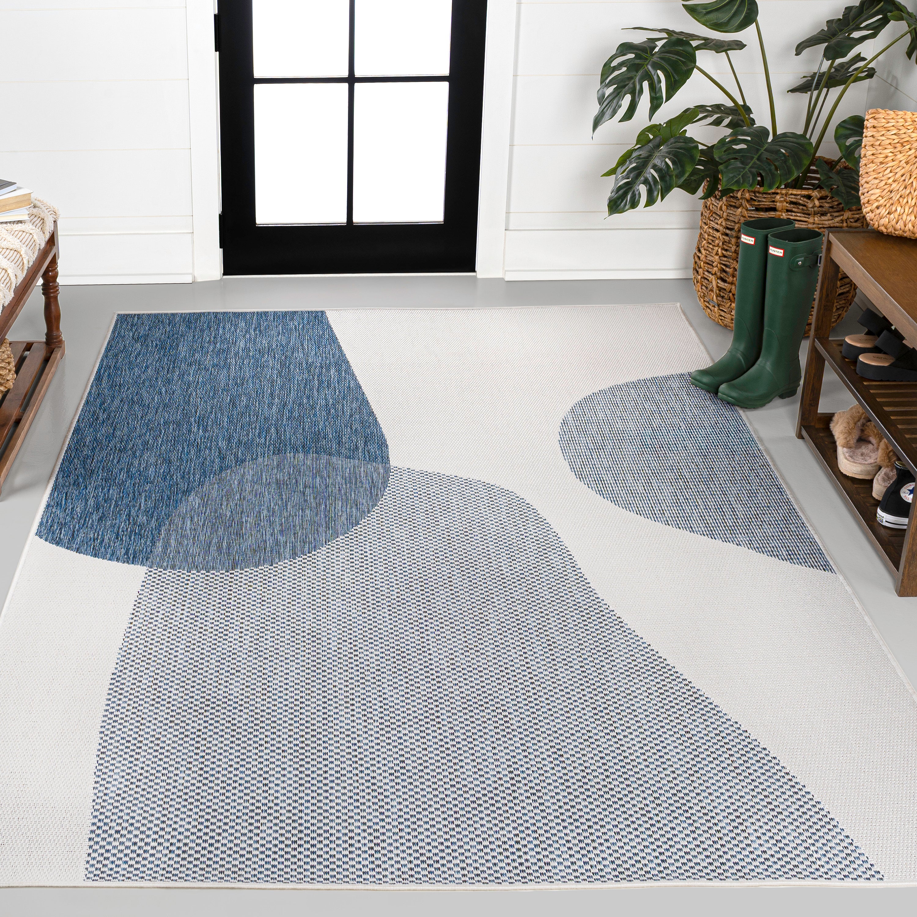 Zia Modern Geometric Organic Shapes Indoor/Outdoor Area Rug