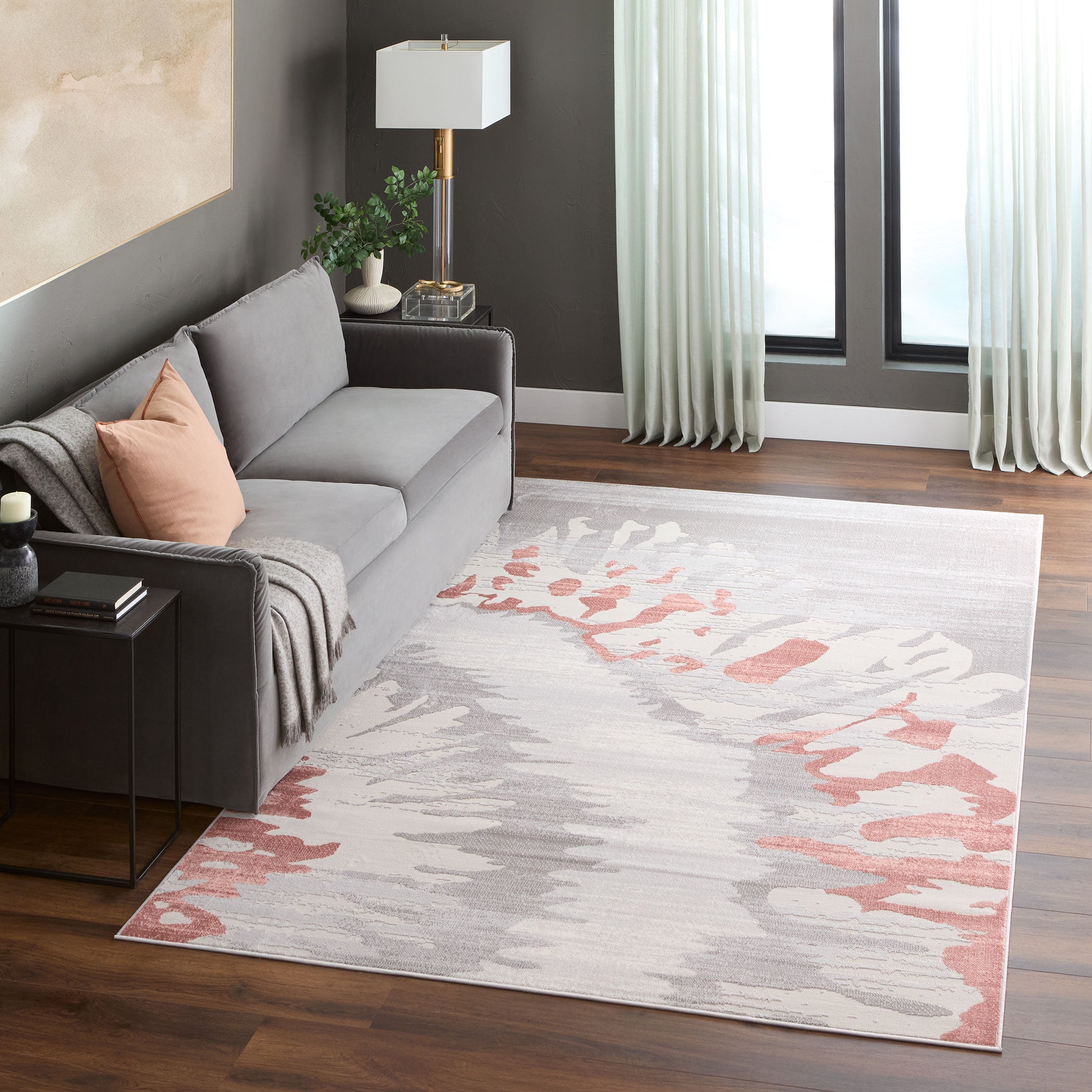 Betsi Retro Pink Sunbrust Rug