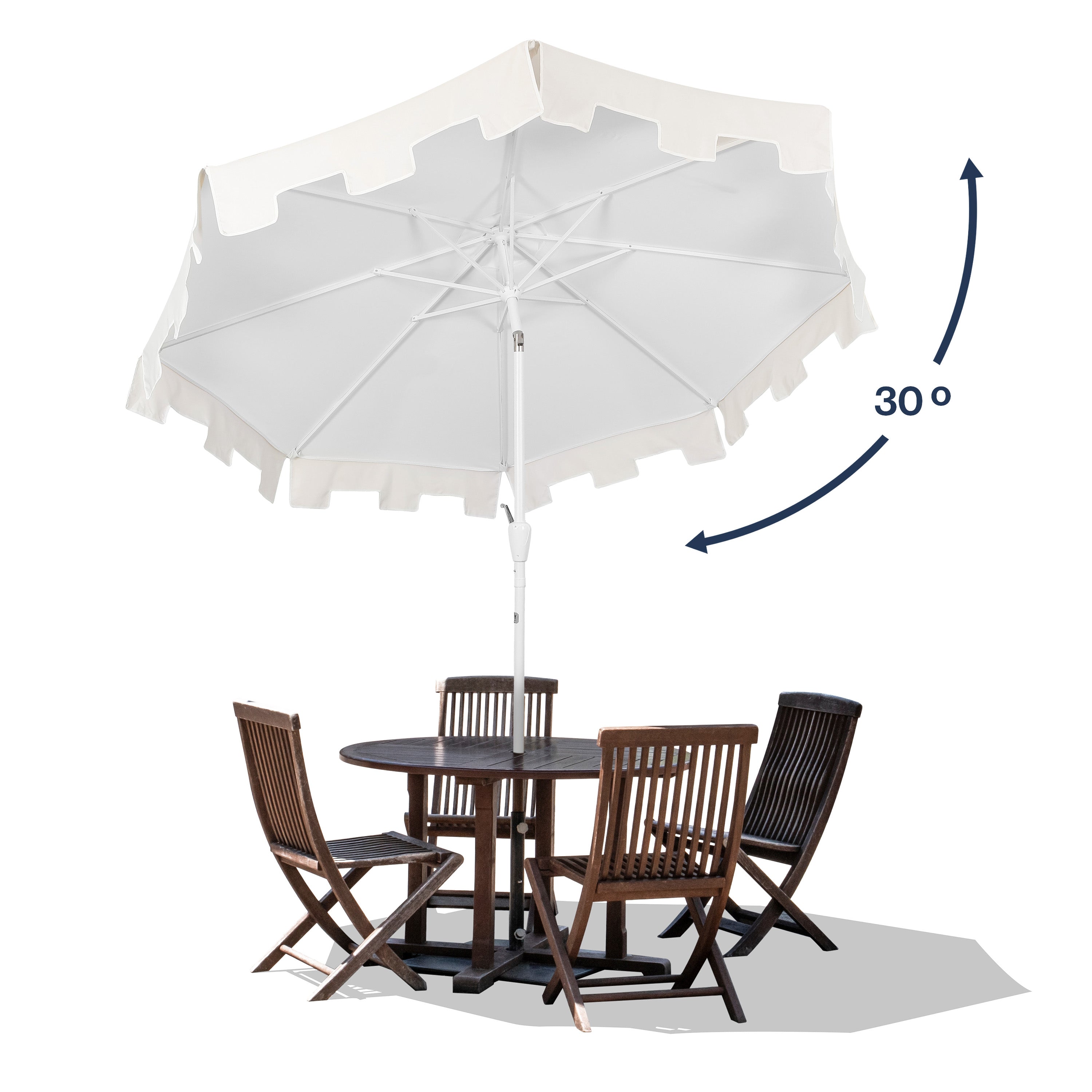 Baiona Classic MidCentury Market Patio Umbrella with UV Protection