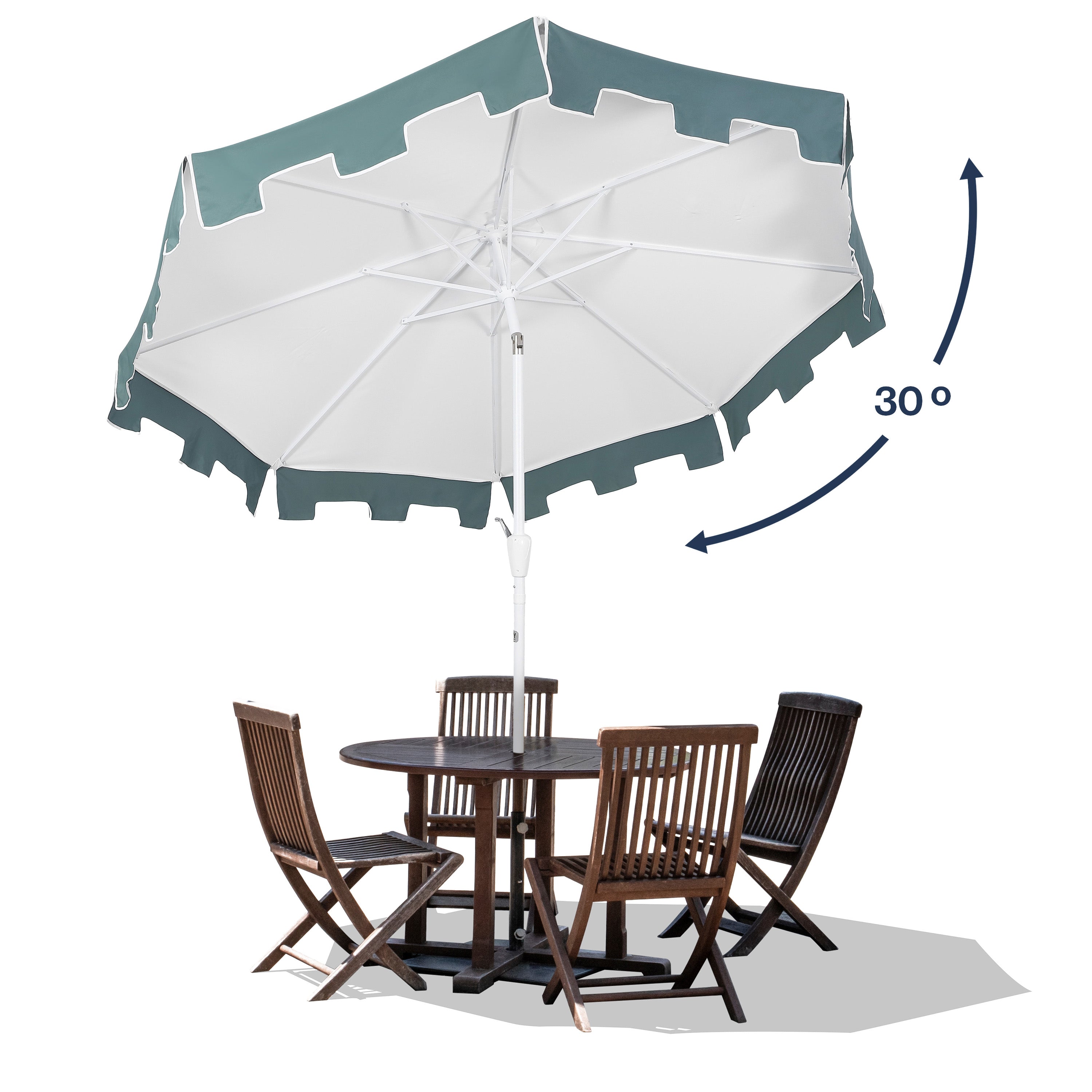 Baiona Classic MidCentury Market Patio Umbrella with UV Protection