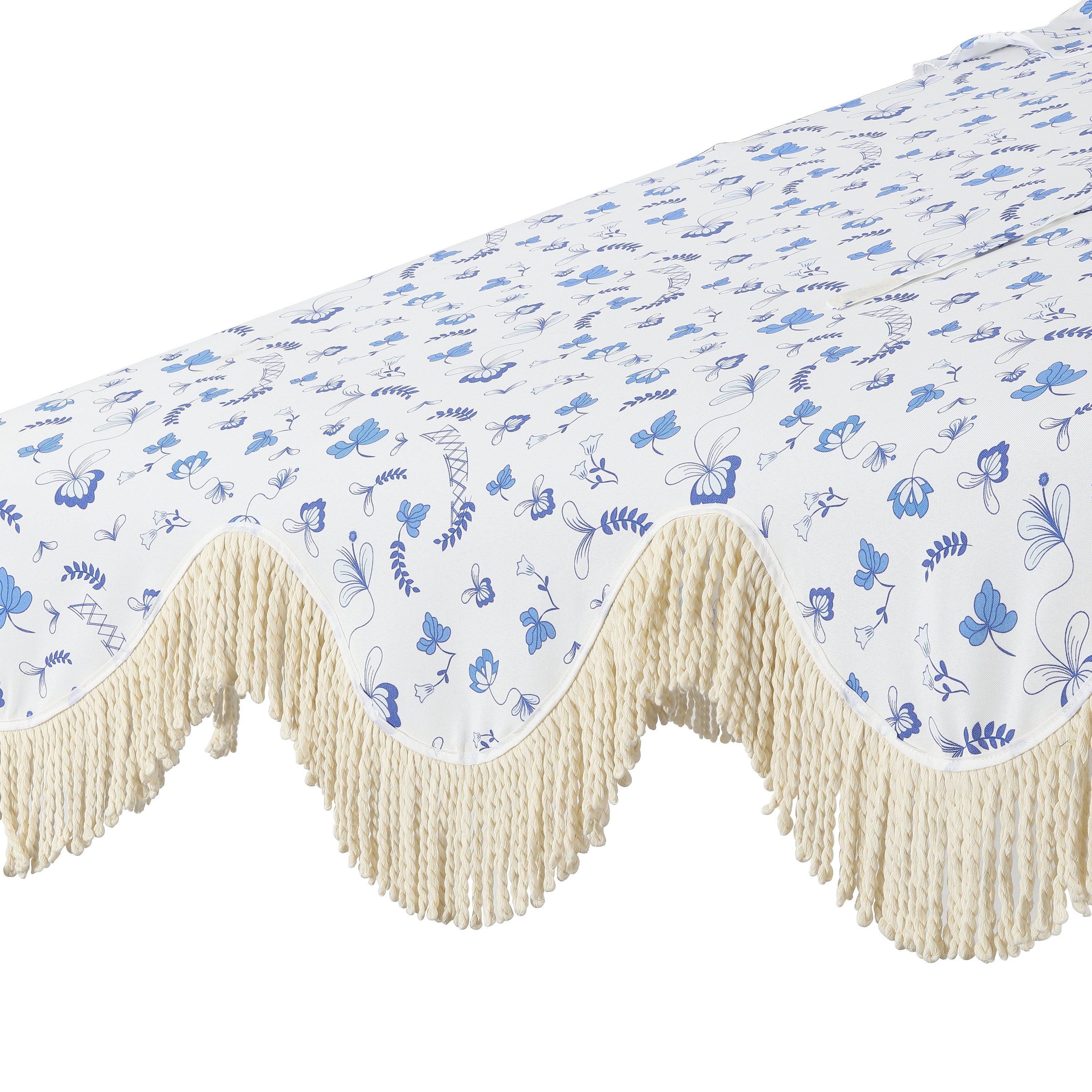 Collins Classic Cottage Tassel Market Patio Umbrella with Auto-Tilt