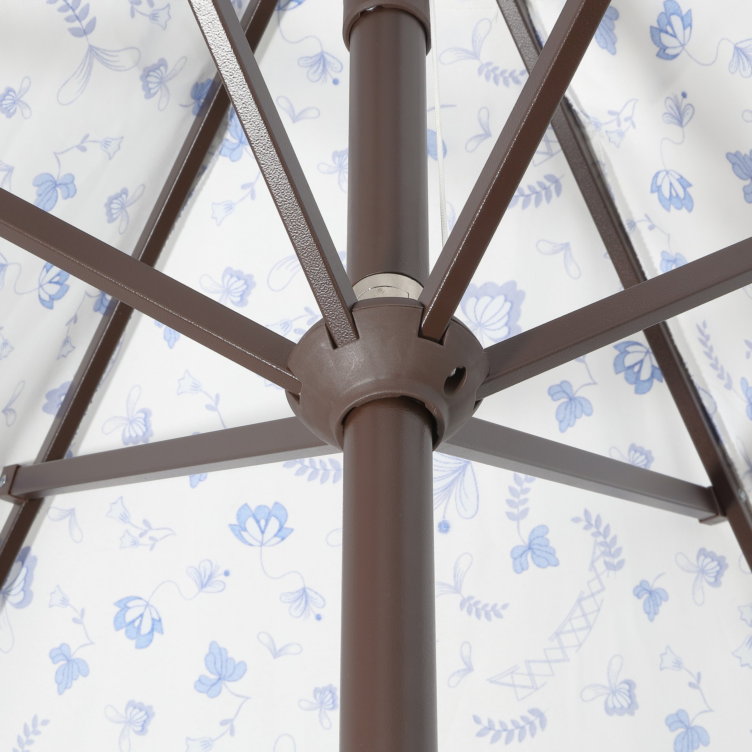 Collins Classic Cottage Tassel Market Patio Umbrella with Auto-Tilt
