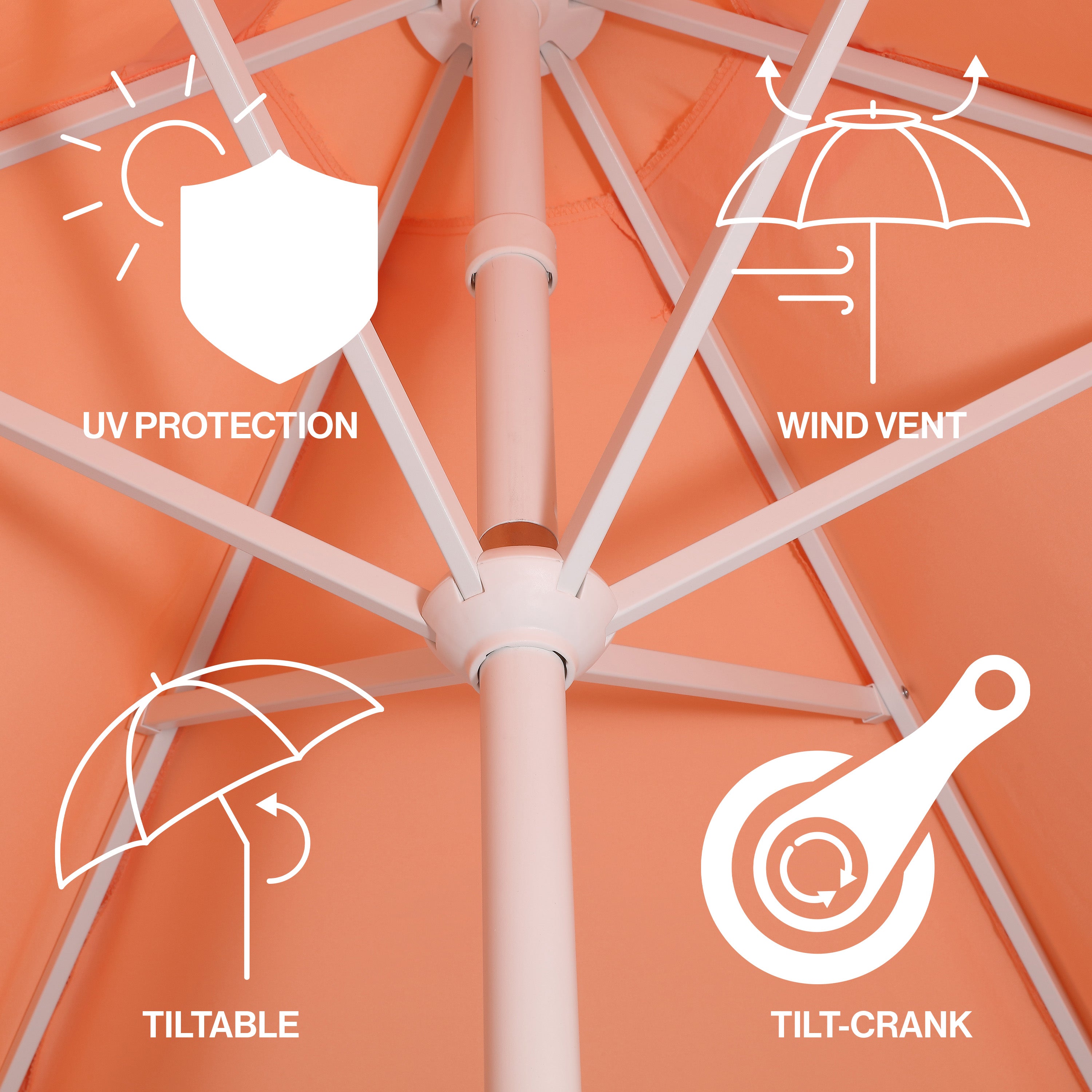 Collins 9 ft. Classic Cottage Fringe Tassel Market Patio Umbrella with Auto-Tilt Crank