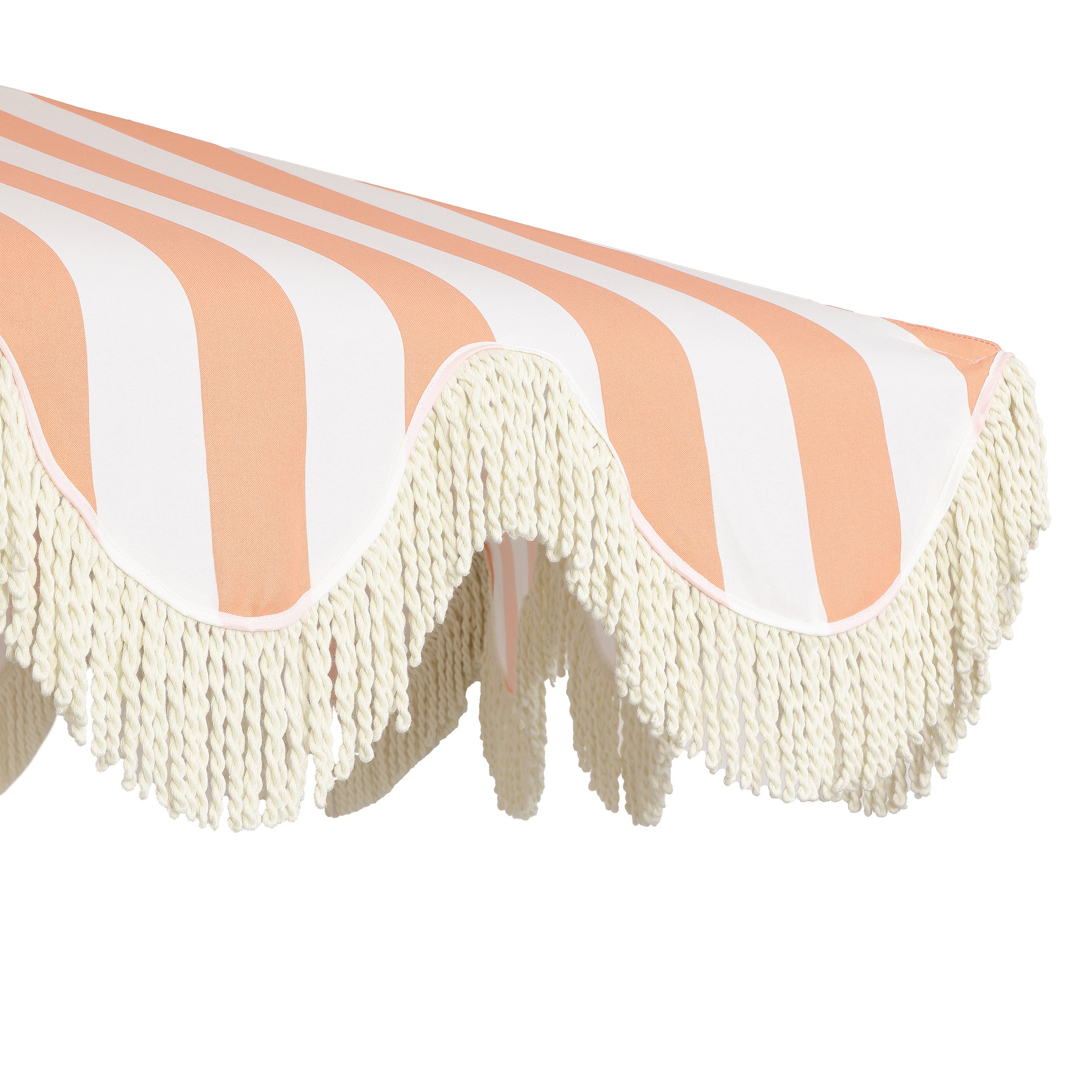 Collins 9 ft. Classic Cottage Fringe Tassel Market Patio Umbrella with Auto-Tilt Crank