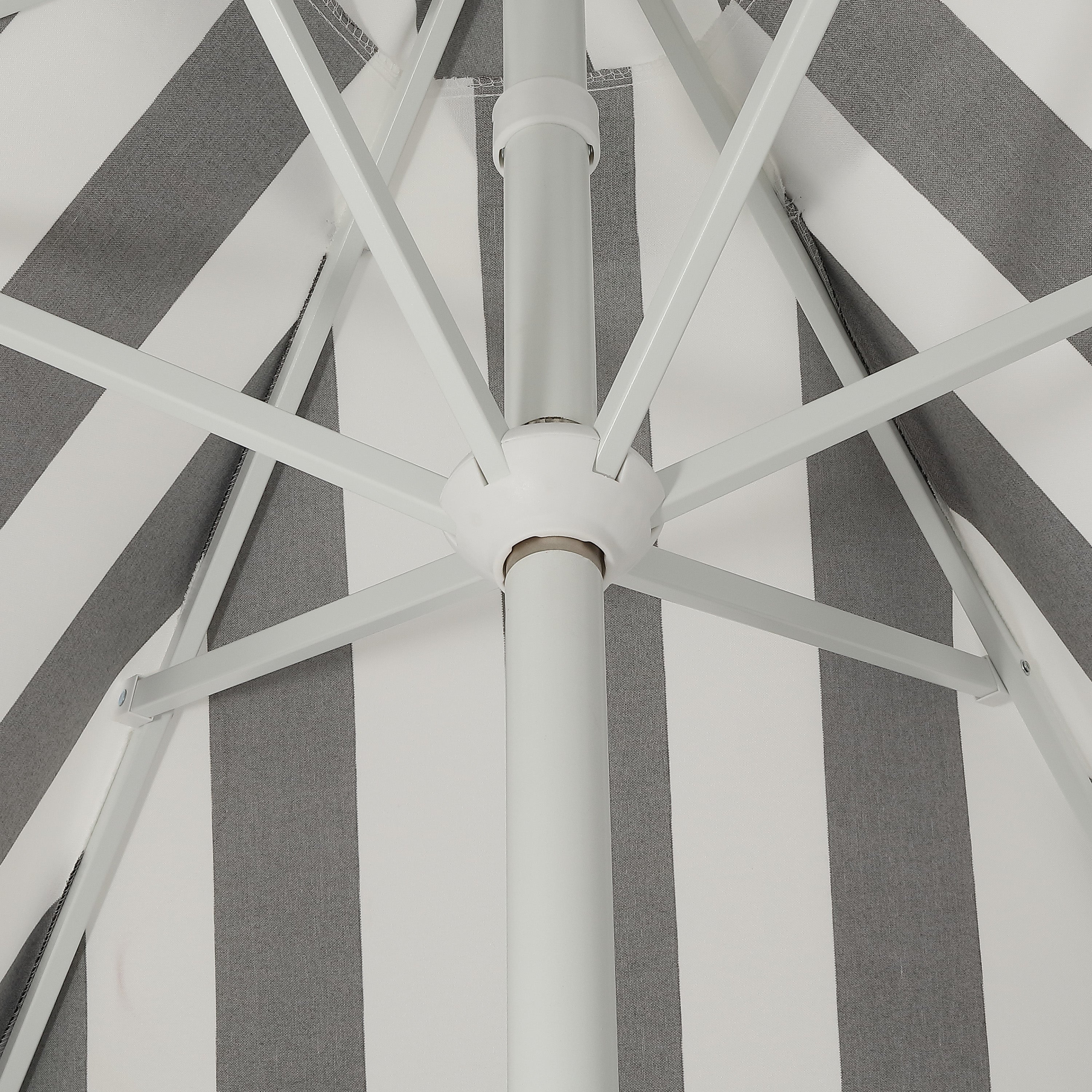 Collins 9 ft. Classic Cottage Fringe Tassel Market Patio Umbrella with Auto-Tilt Crank