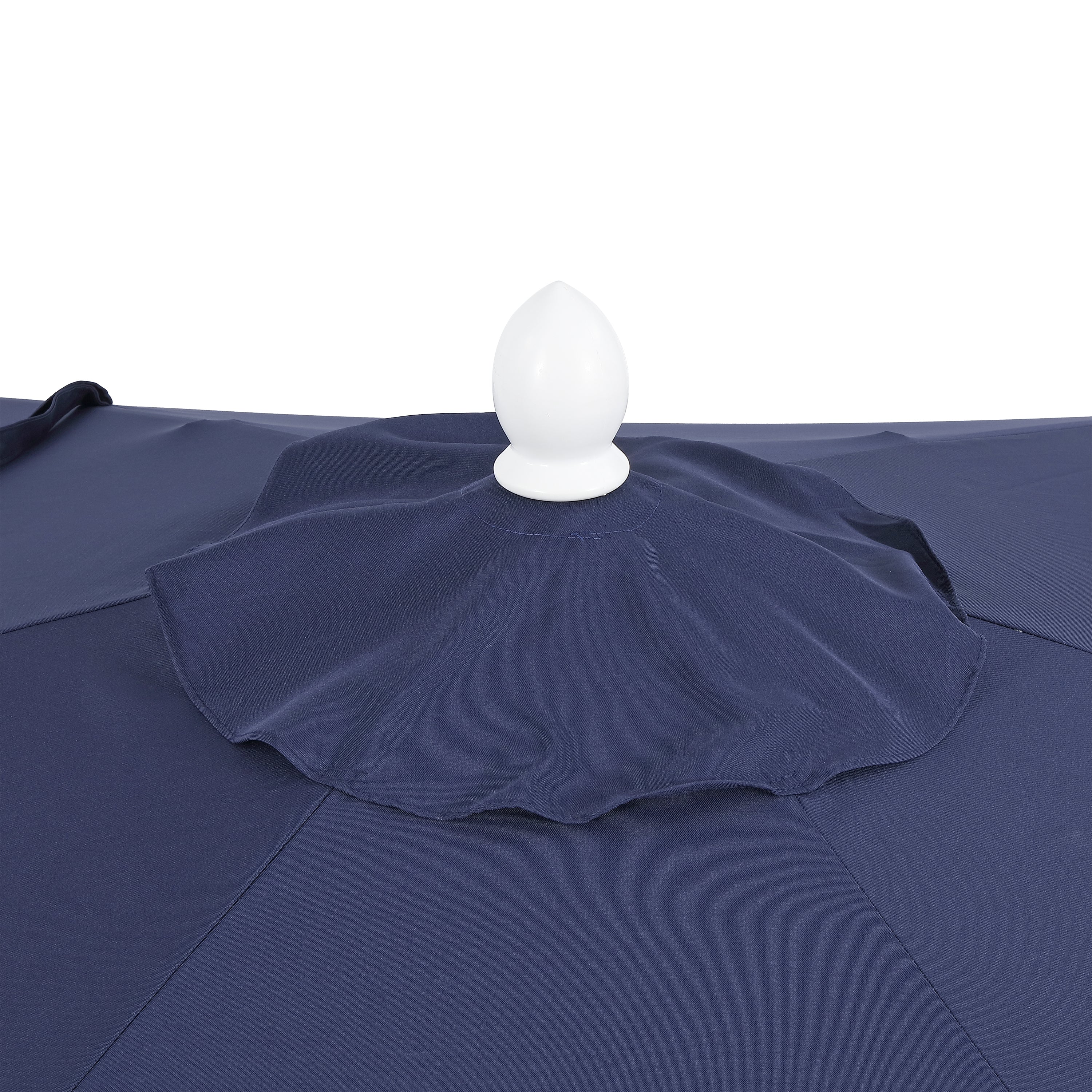 Collins 9 ft. Classic Cottage Fringe Tassel Market Patio Umbrella with Auto-Tilt Crank
