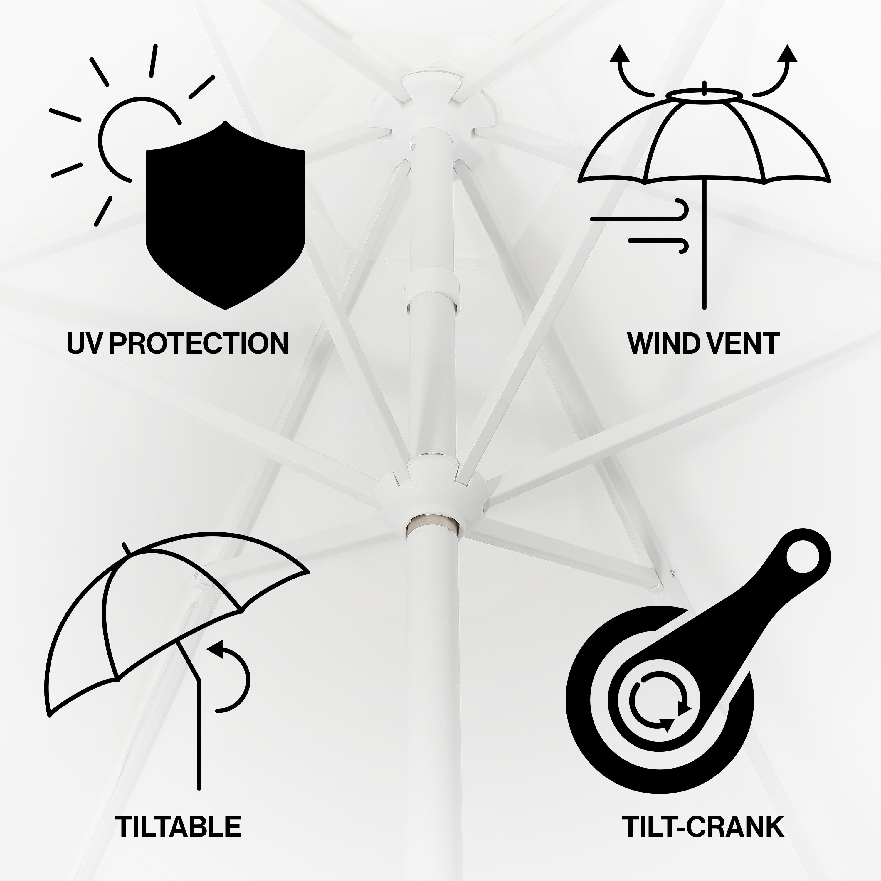 Collins 9 ft. Classic Cottage Fringe Tassel Market Patio Umbrella with Auto-Tilt Crank