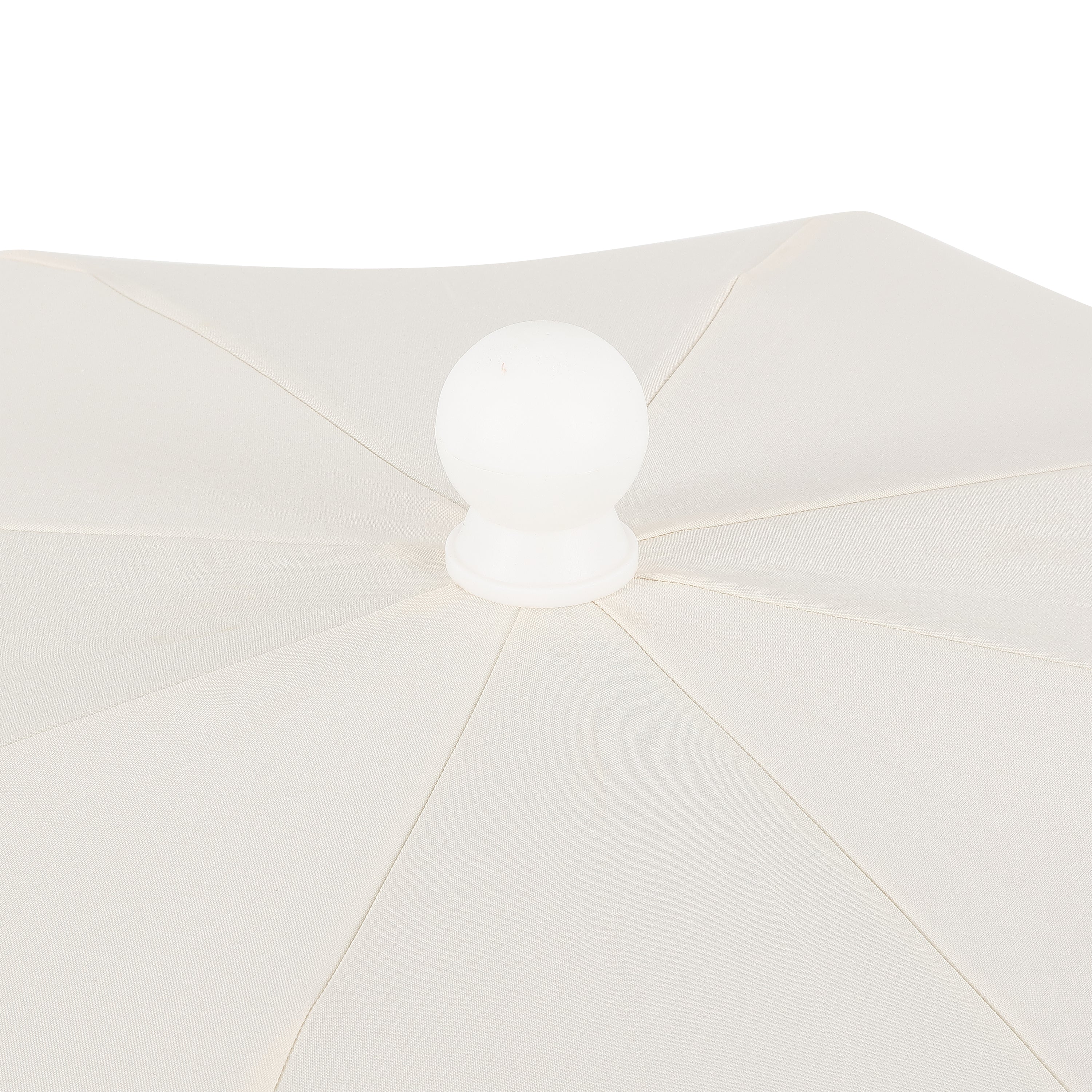 Horizon 6.5 ft. Classic MidCentury Scalloped Fringe Market Beach Umbrella with Push-Button Tilt