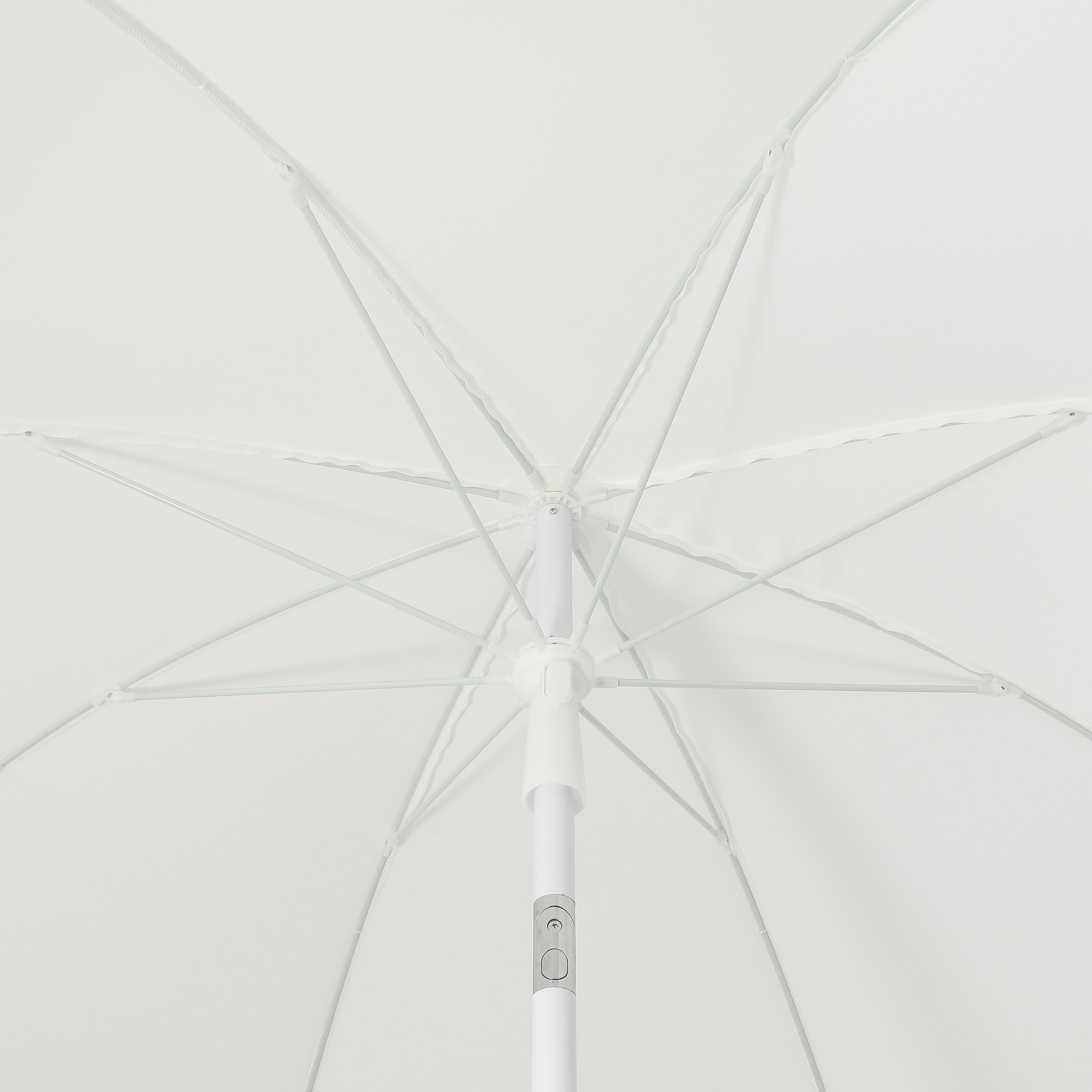 Horizon 6.5 ft. Classic MidCentury Scalloped Fringe Market Beach Umbrella with Push-Button Tilt