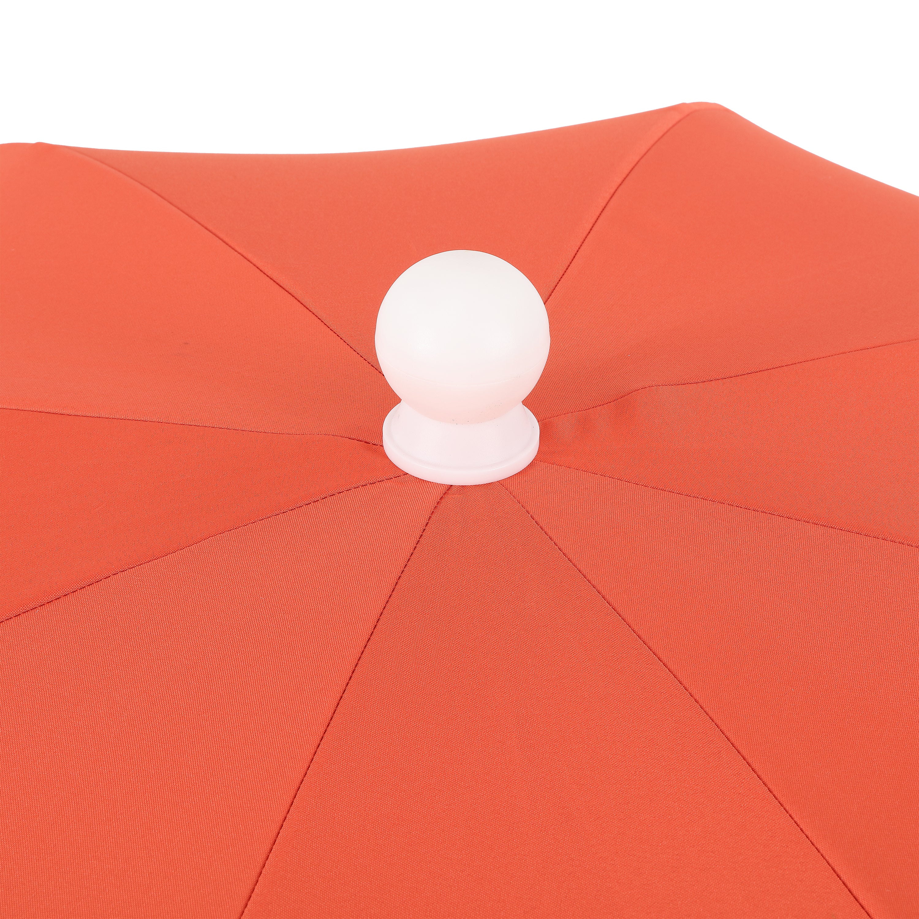 Horizon 6.5 ft. Classic MidCentury Scalloped Fringe Market Beach Umbrella with Push-Button Tilt