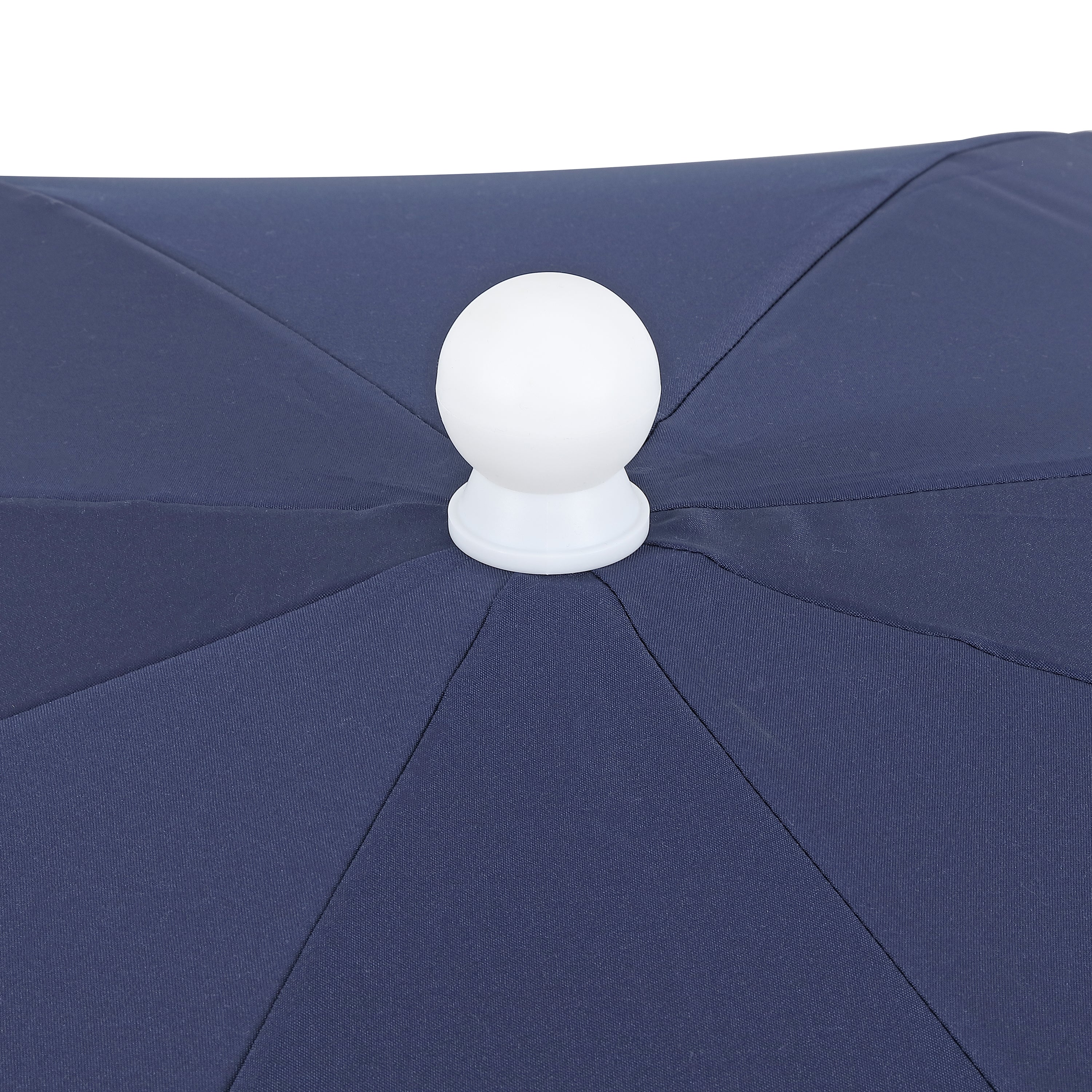 Mariner 6.5 ft. Classic Cottage Fringe Tassel Market Beach Umbrella with Push Button Tilt