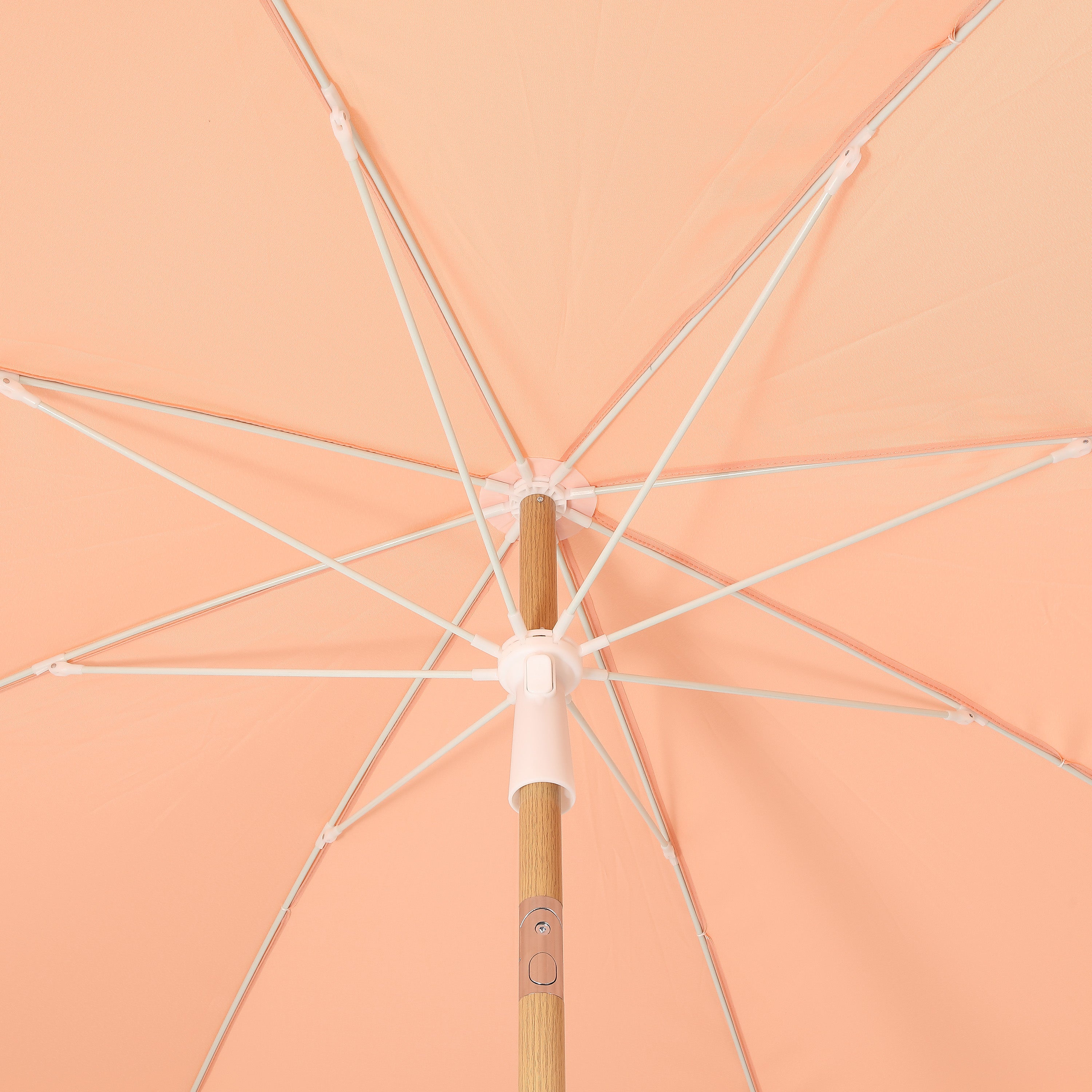 Mariner 6.5 ft. Classic Cottage Fringe Tassel Market Beach Umbrella with Push Button Tilt