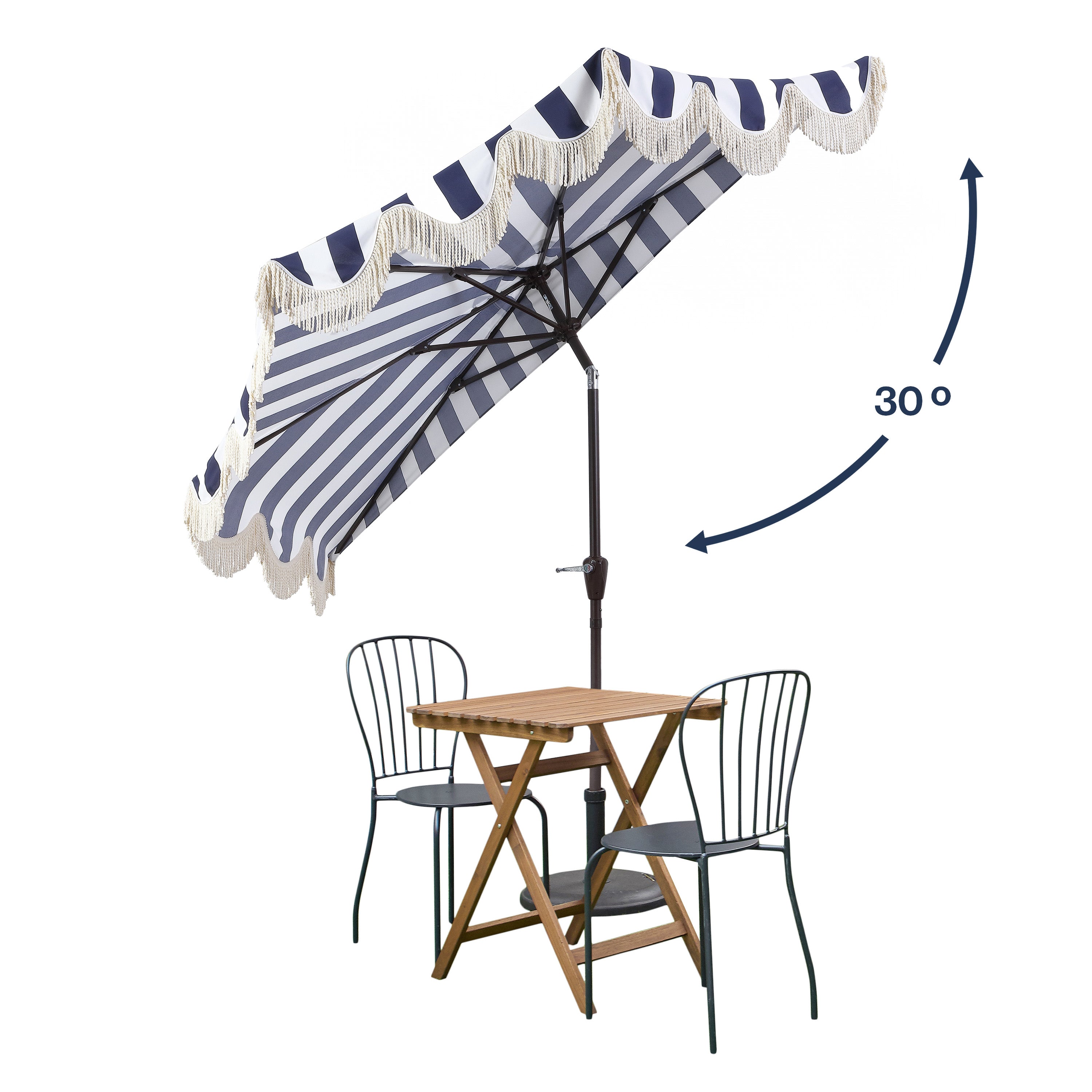 cantilever patio umbrella pier one JONATHAN Y Designs Beverly 9 ft. Designer Classic Scalloped Fringe Half Market Patio Umbrella with Crank