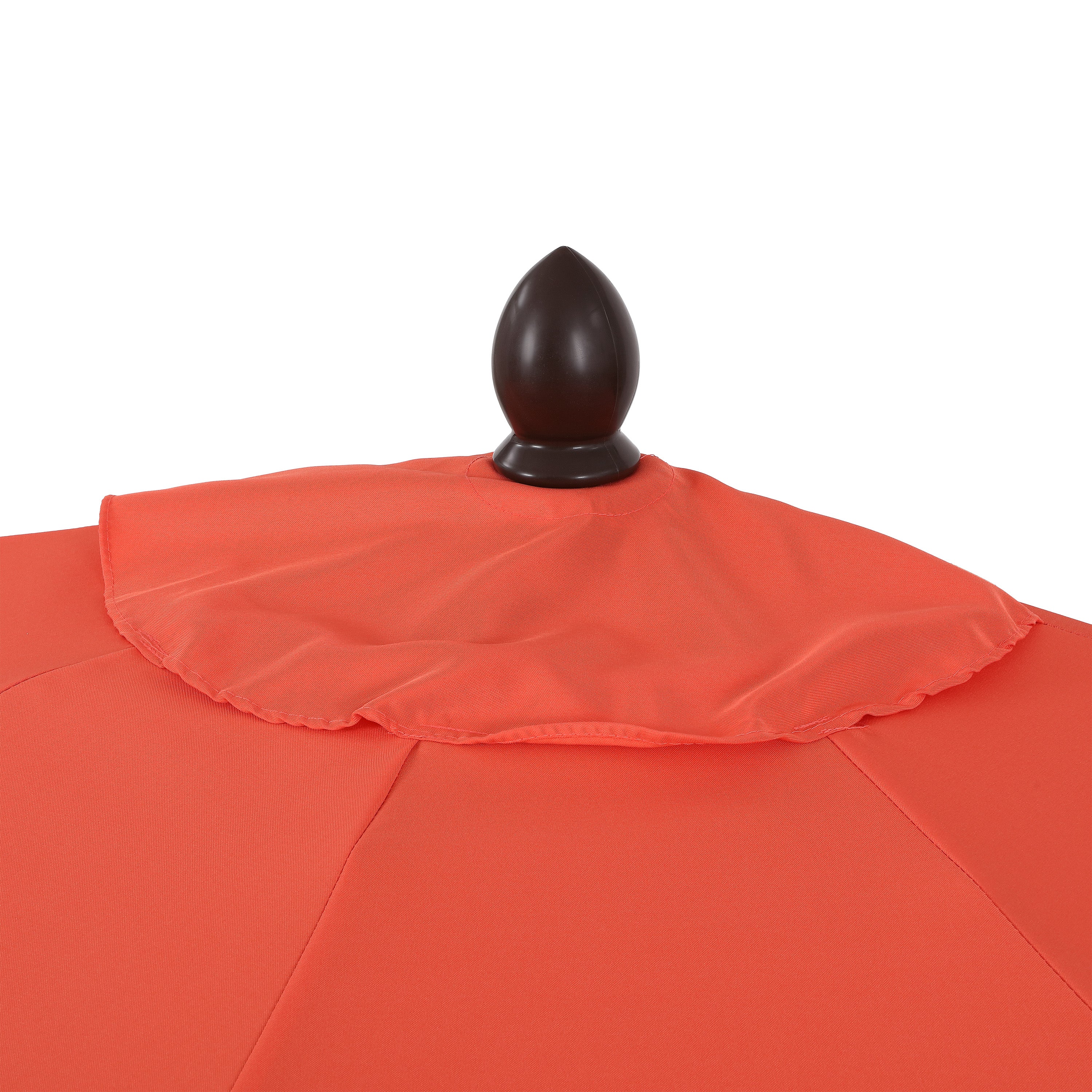 Terrace Arc 9 ft Scalloped Fringe Market Patio Half Umbrella with Crank, Tilt Button and UV Protection