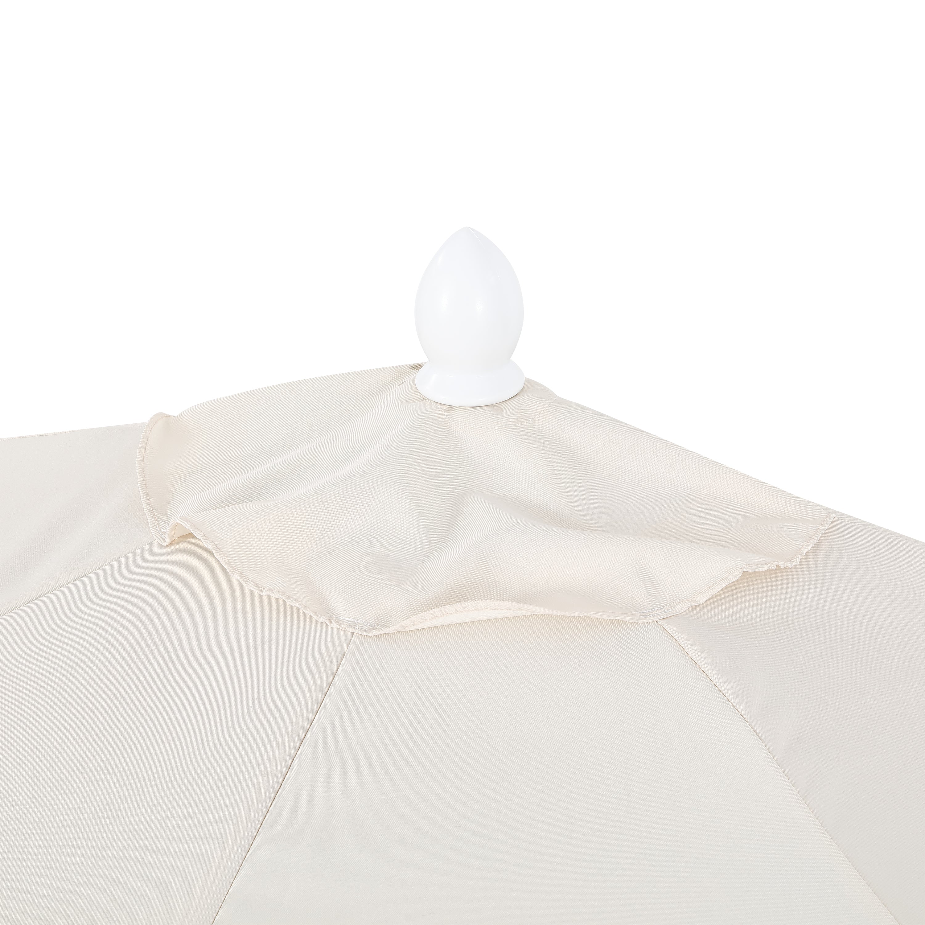 Terrace Arc 9 ft Scalloped Fringe Market Patio Half Umbrella with Crank, Tilt Button and UV Protection