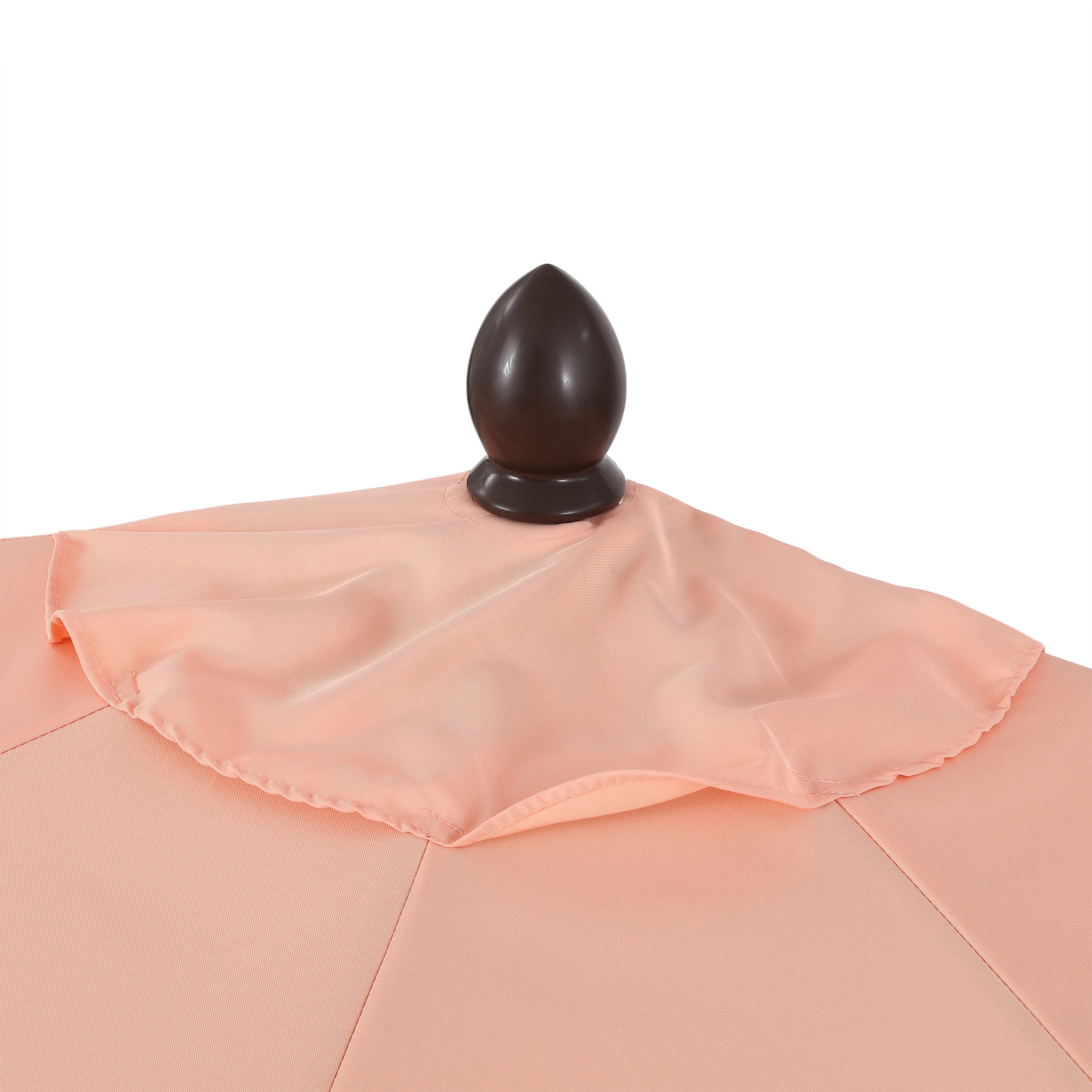 Terrace Arc 9 ft Scalloped Fringe Market Patio Half Umbrella with Crank, Tilt Button and UV Protection