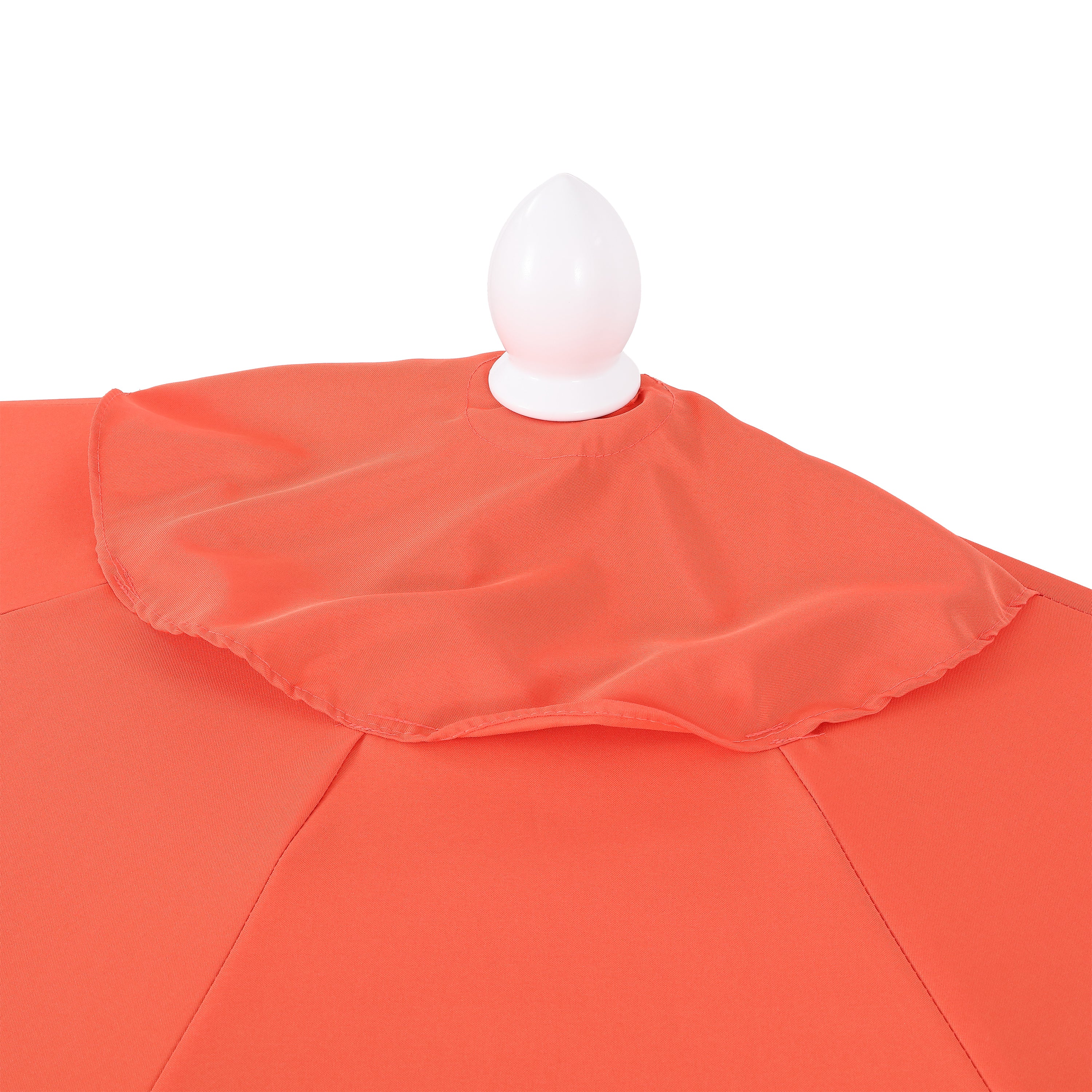 Terrace Arc 9 ft Scalloped Fringe Market Patio Half Umbrella with Crank, Tilt Button and UV Protection