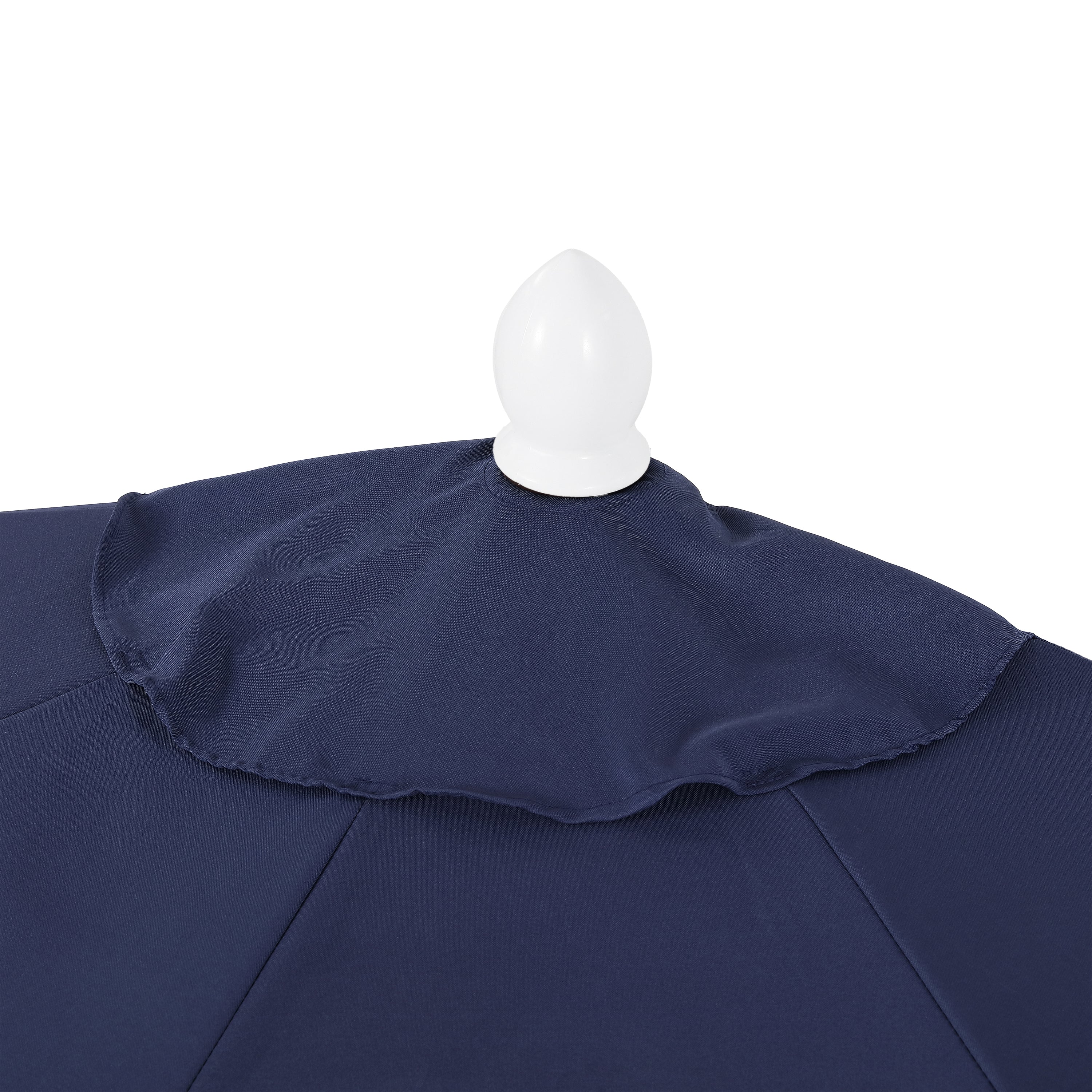 Terrace Arc 9 ft Scalloped Fringe Market Patio Half Umbrella with Crank, Tilt Button and UV Protection
