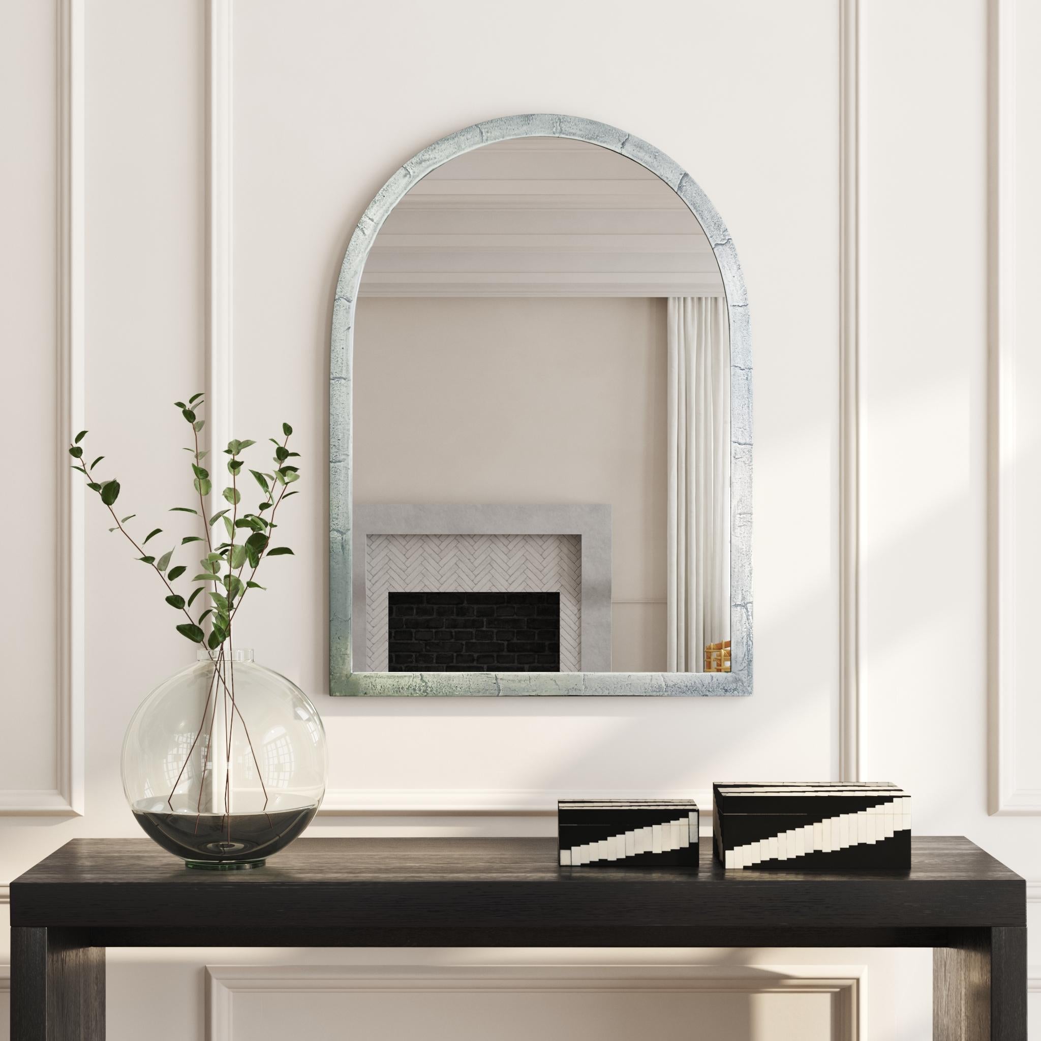 Hera Antiqued Metal Arch Mirror