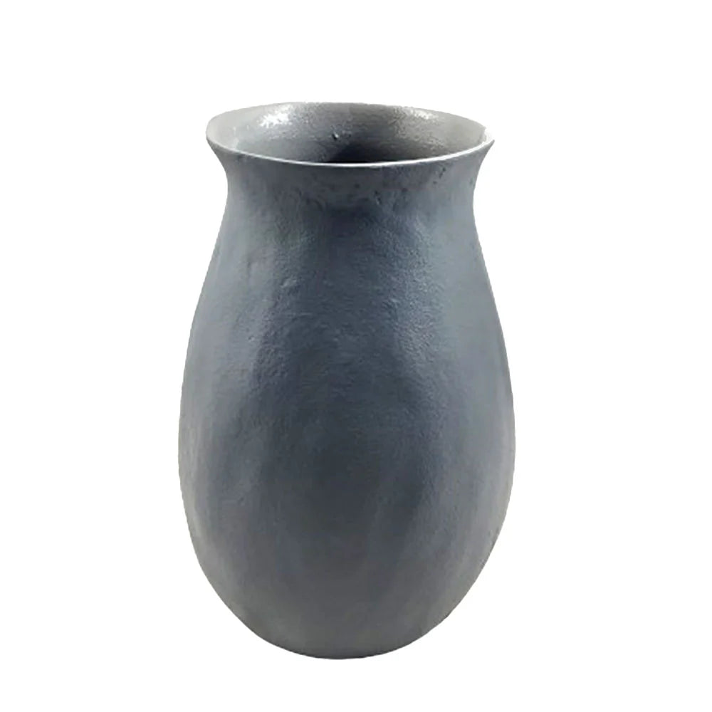 Handcrafted Warm Grey Aluminum Vase