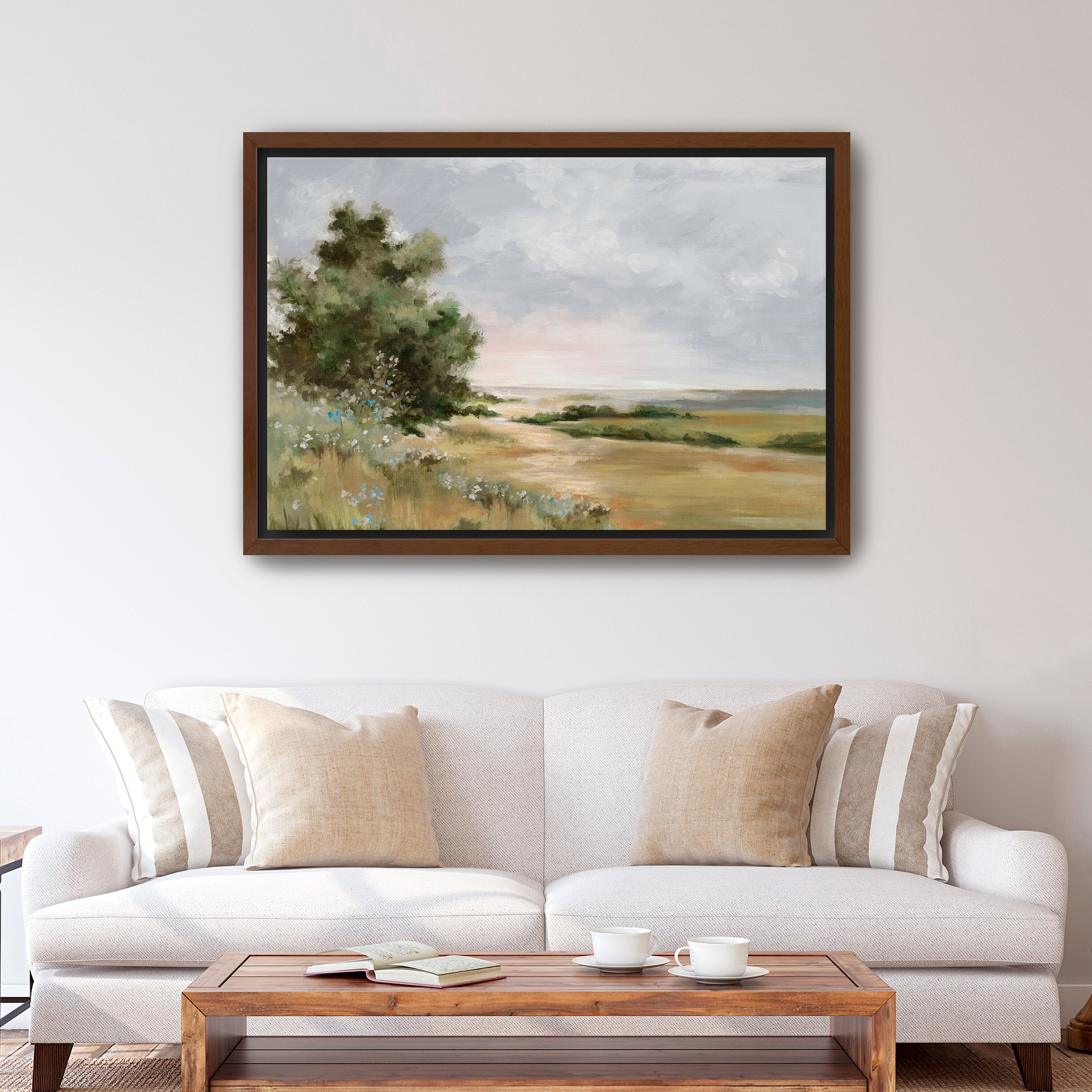 Serene Path Through Open Fields Canvas Giclee