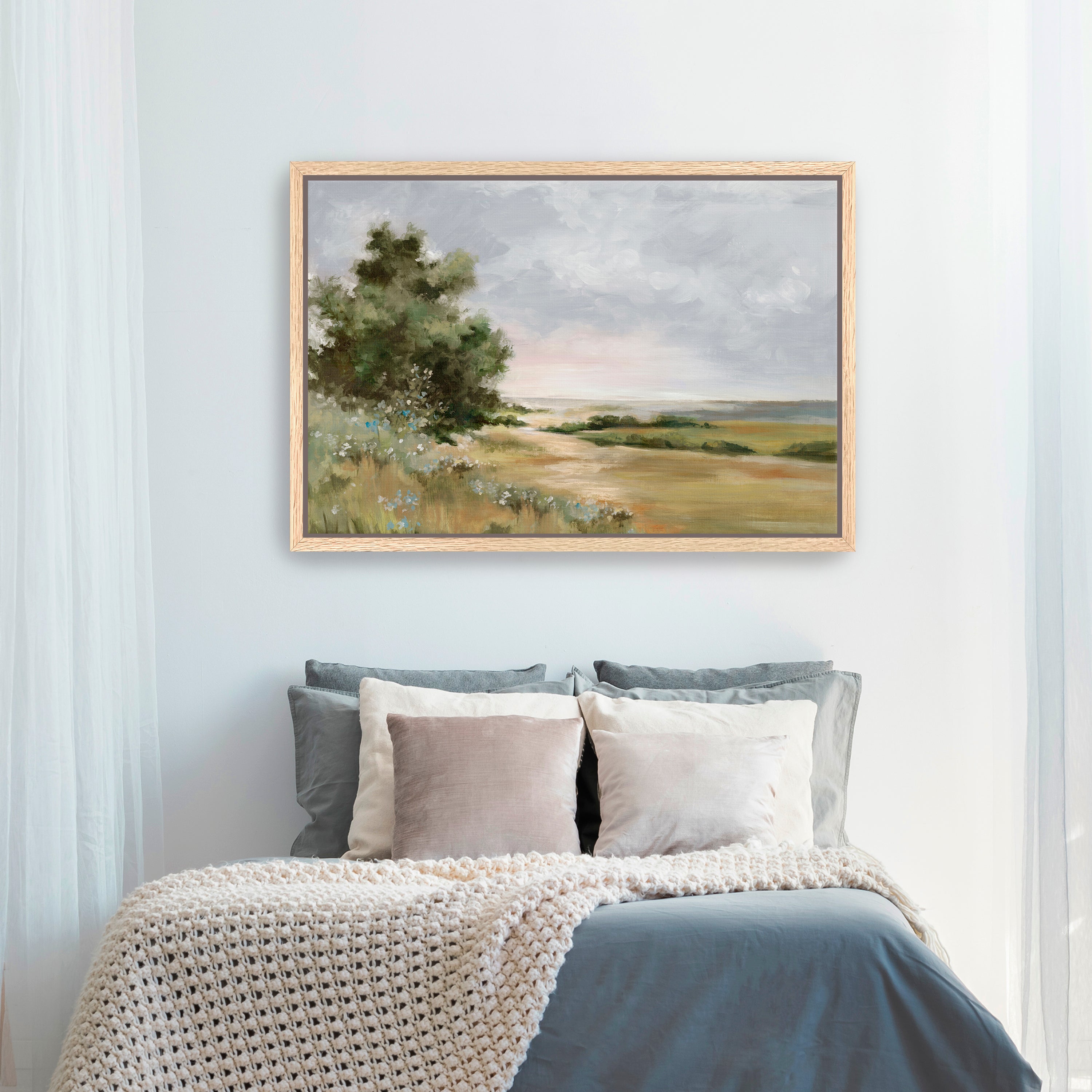 Serene Path Through Open Fields Canvas Giclee