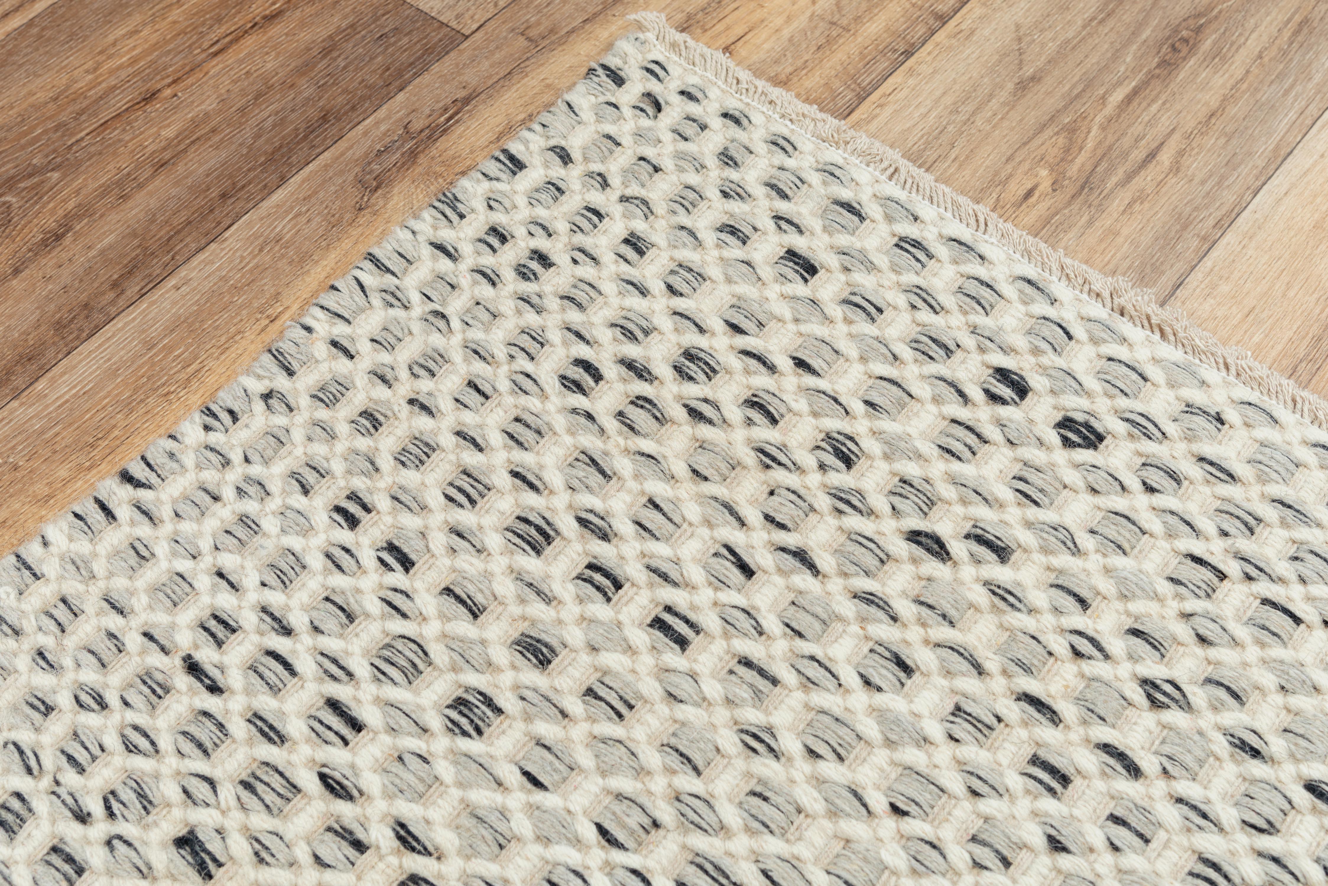 Windsor Hand Woven 100% Wool Basketweave Area Rug