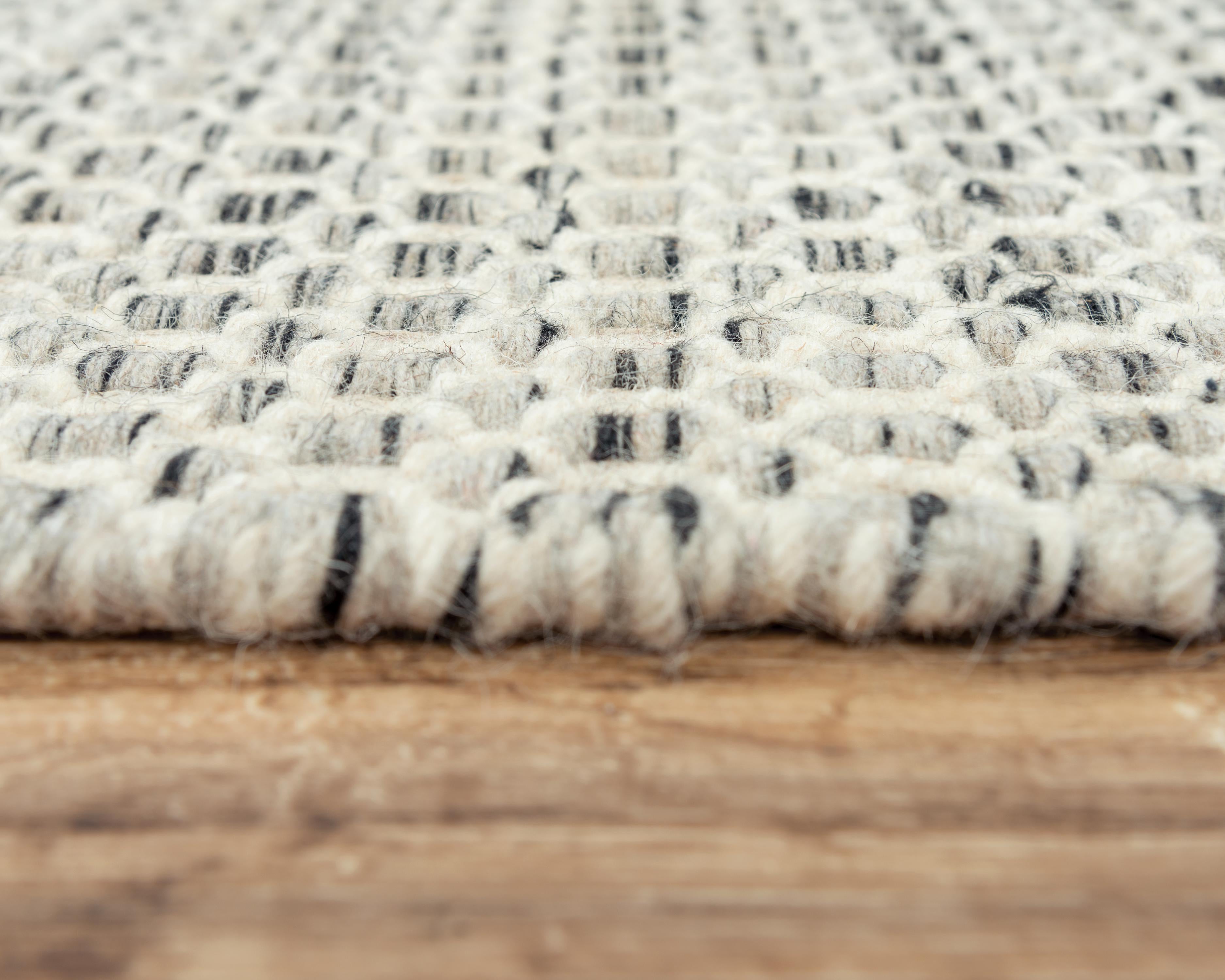 Windsor Hand Woven 100% Wool Basketweave Area Rug