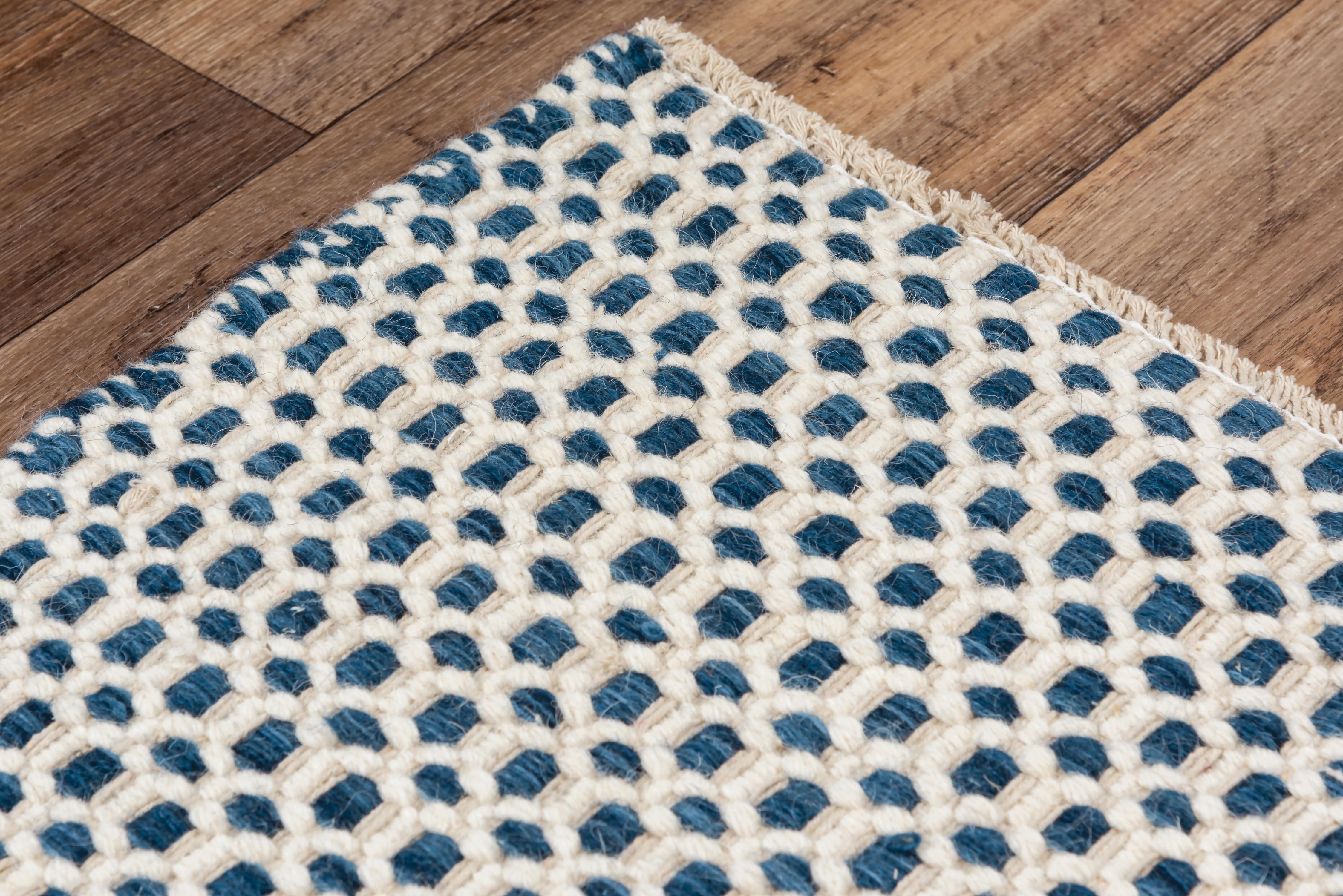 Windsor Hand Woven 100% Wool Basketweave Area Rug