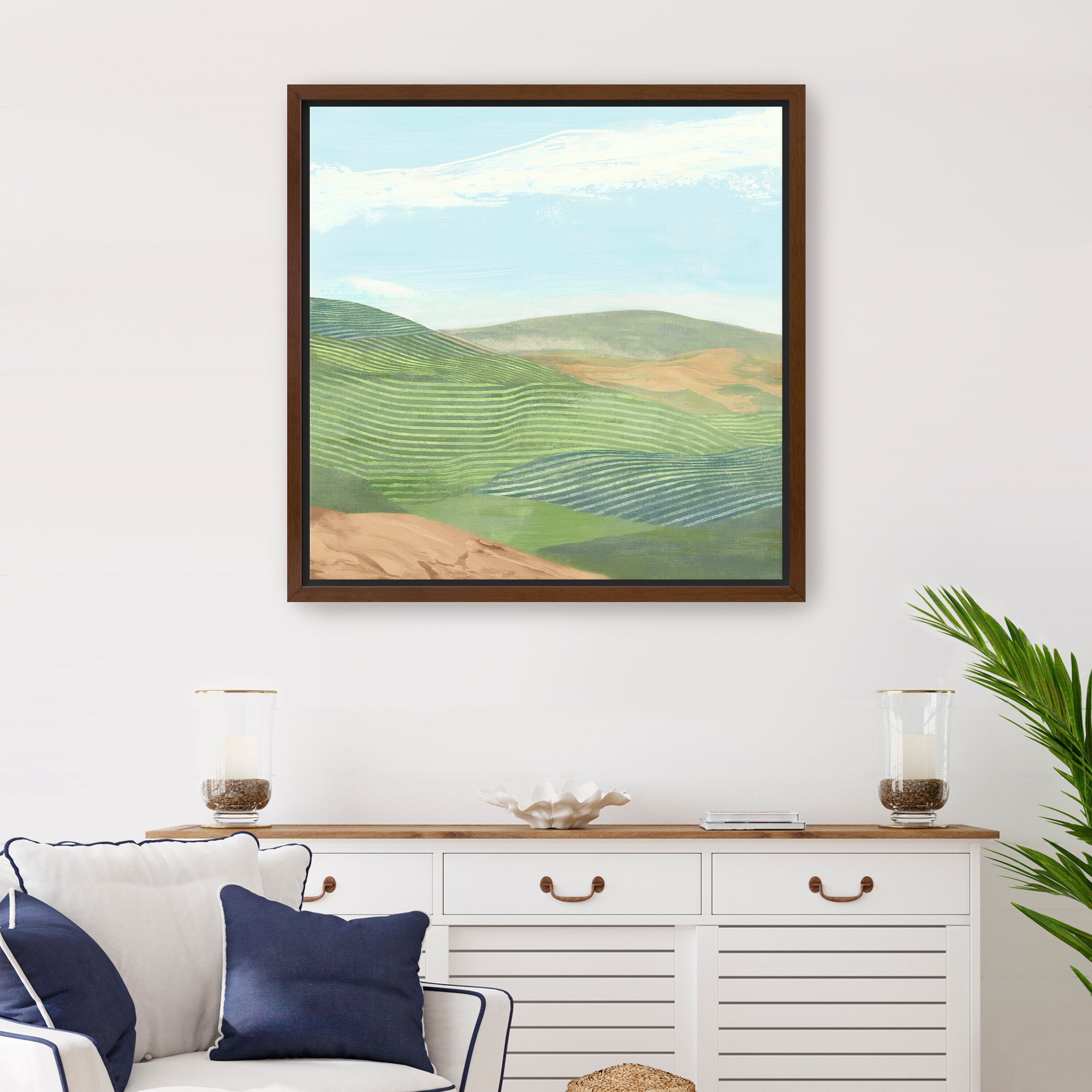 Rolling Green Hills Under Sky Canvas Giclee