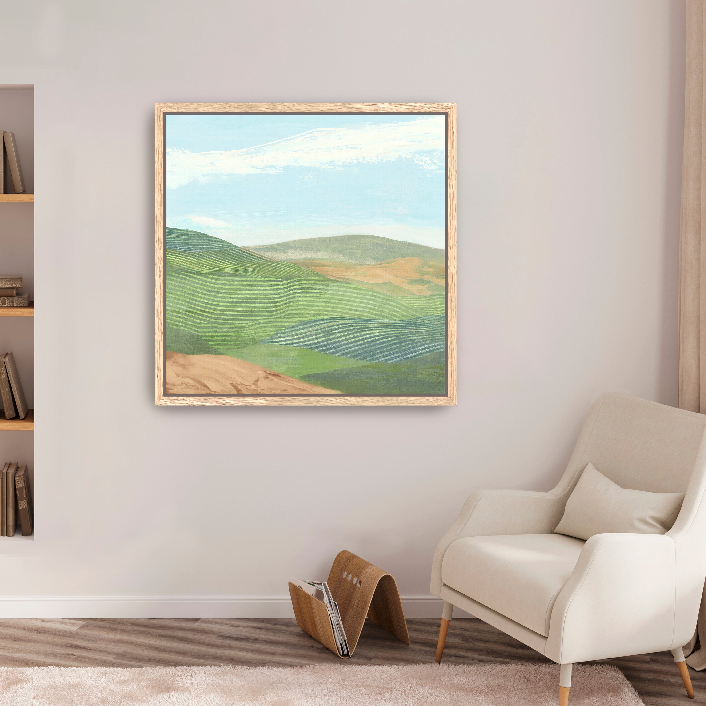 Rolling Green Hills Under Sky Canvas Giclee