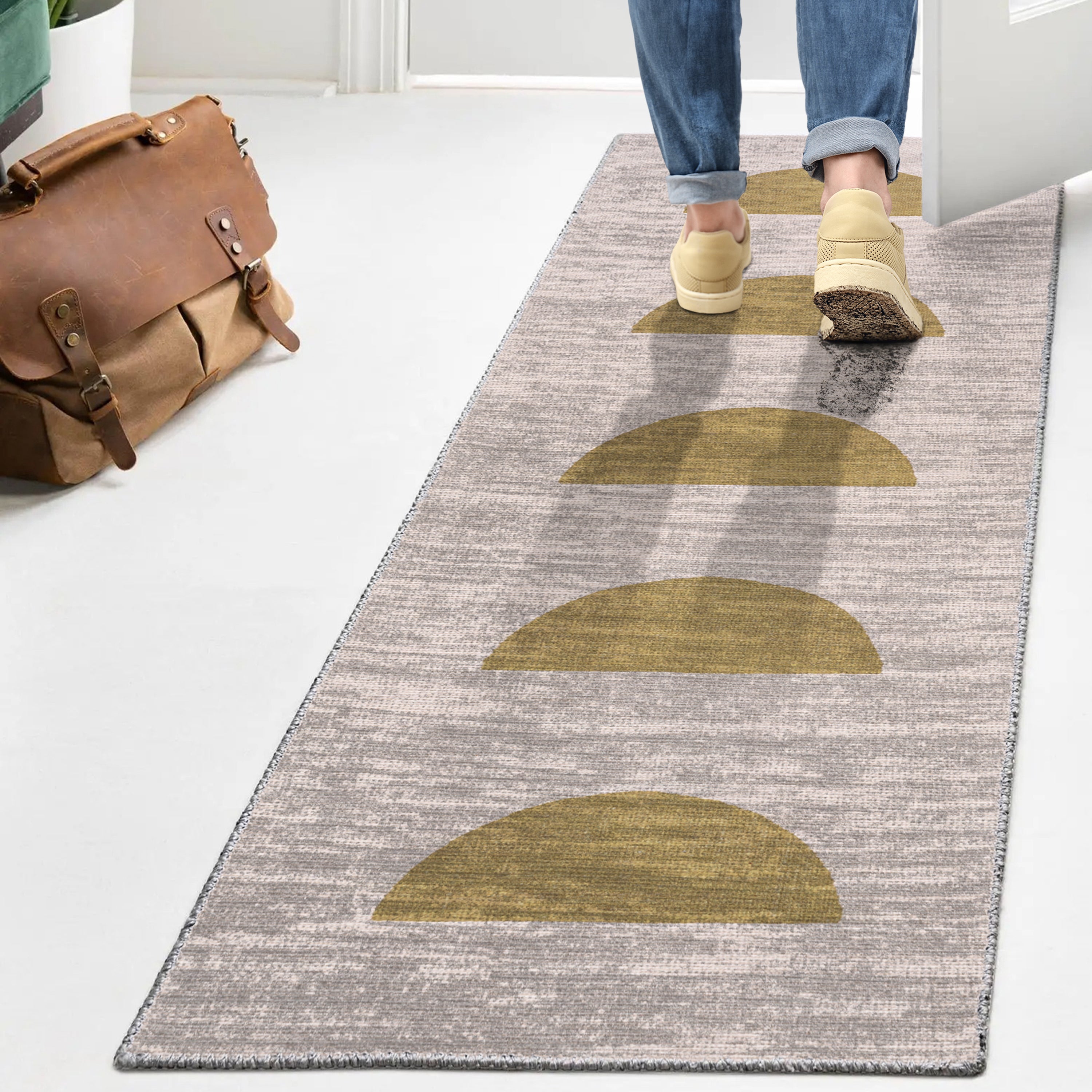 Luola Minimalist Geometric Machine-Washable Area Rug