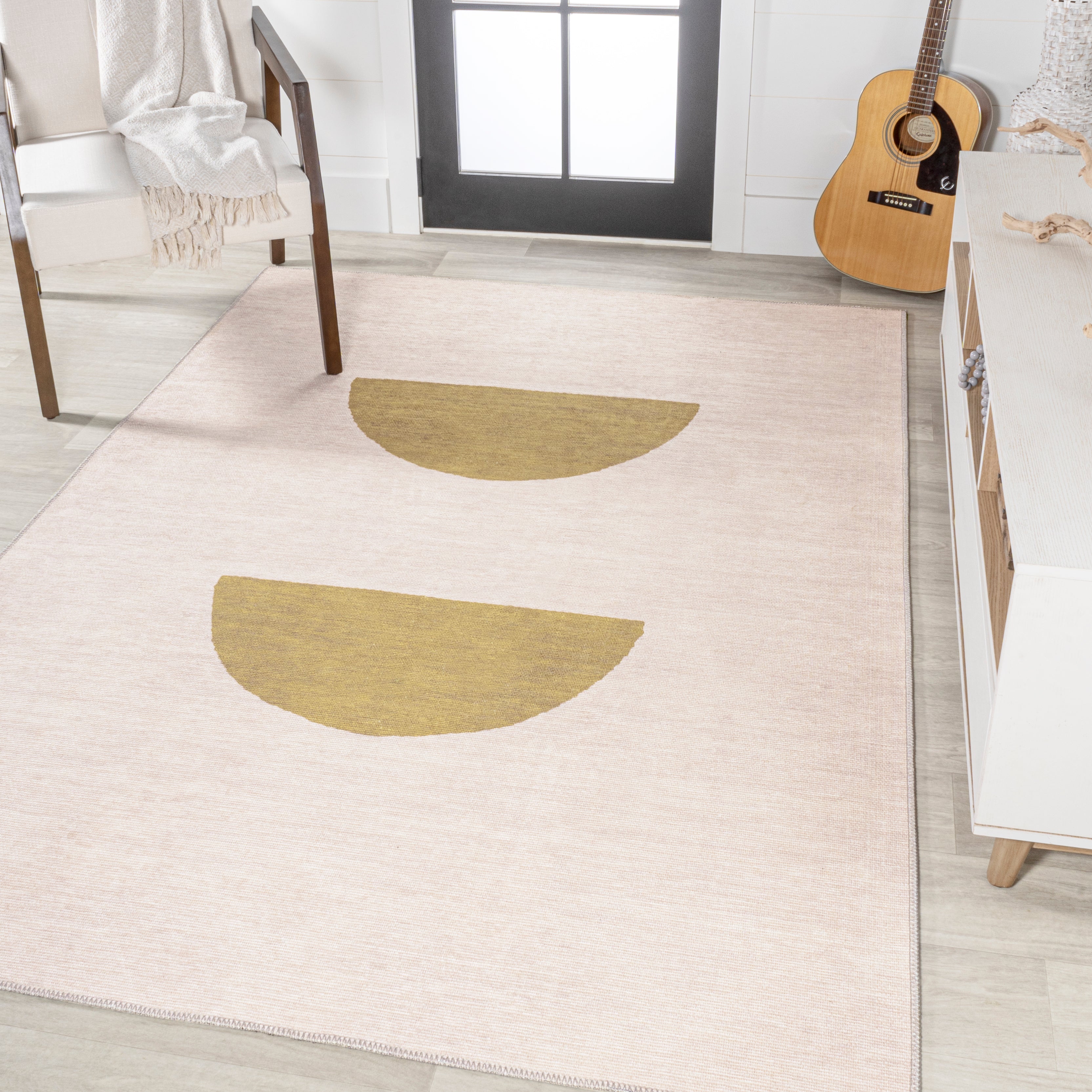 Luola Minimalist Geometric Machine-Washable Area Rug