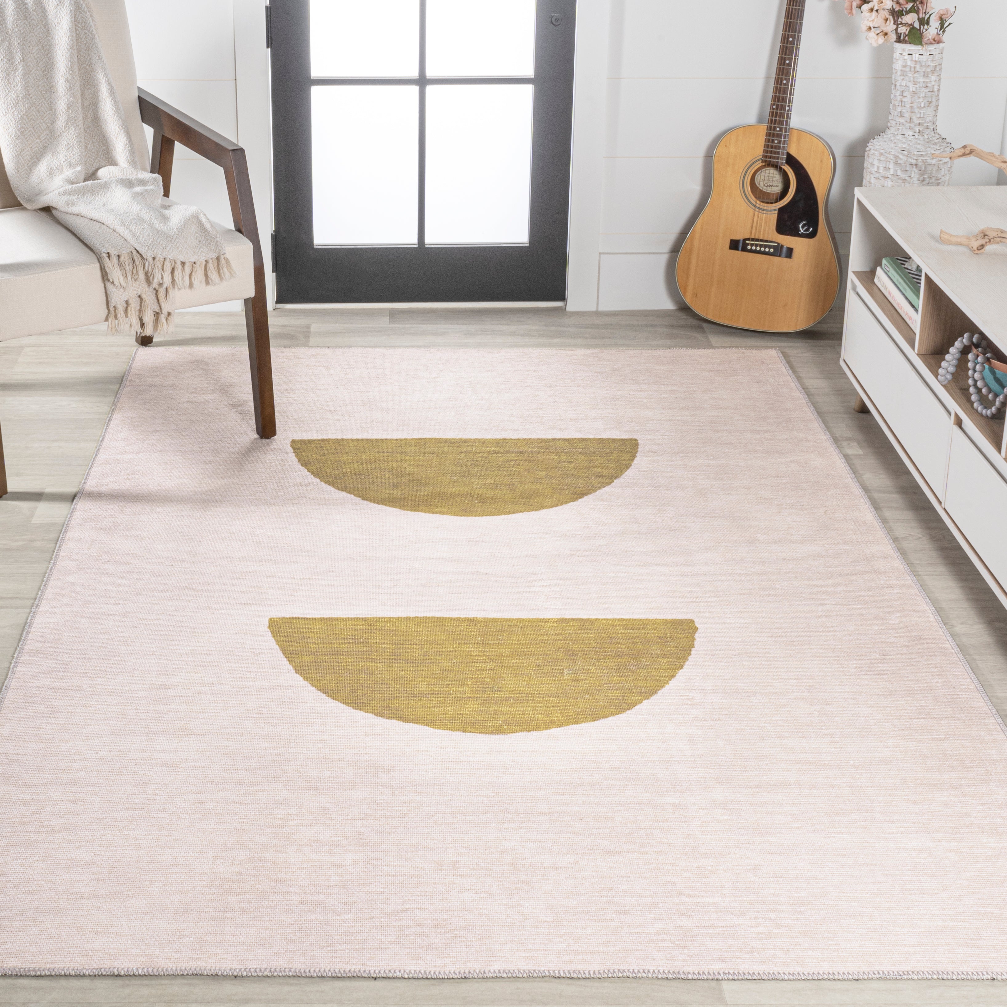 Luola Minimalist Geometric Machine-Washable Area Rug