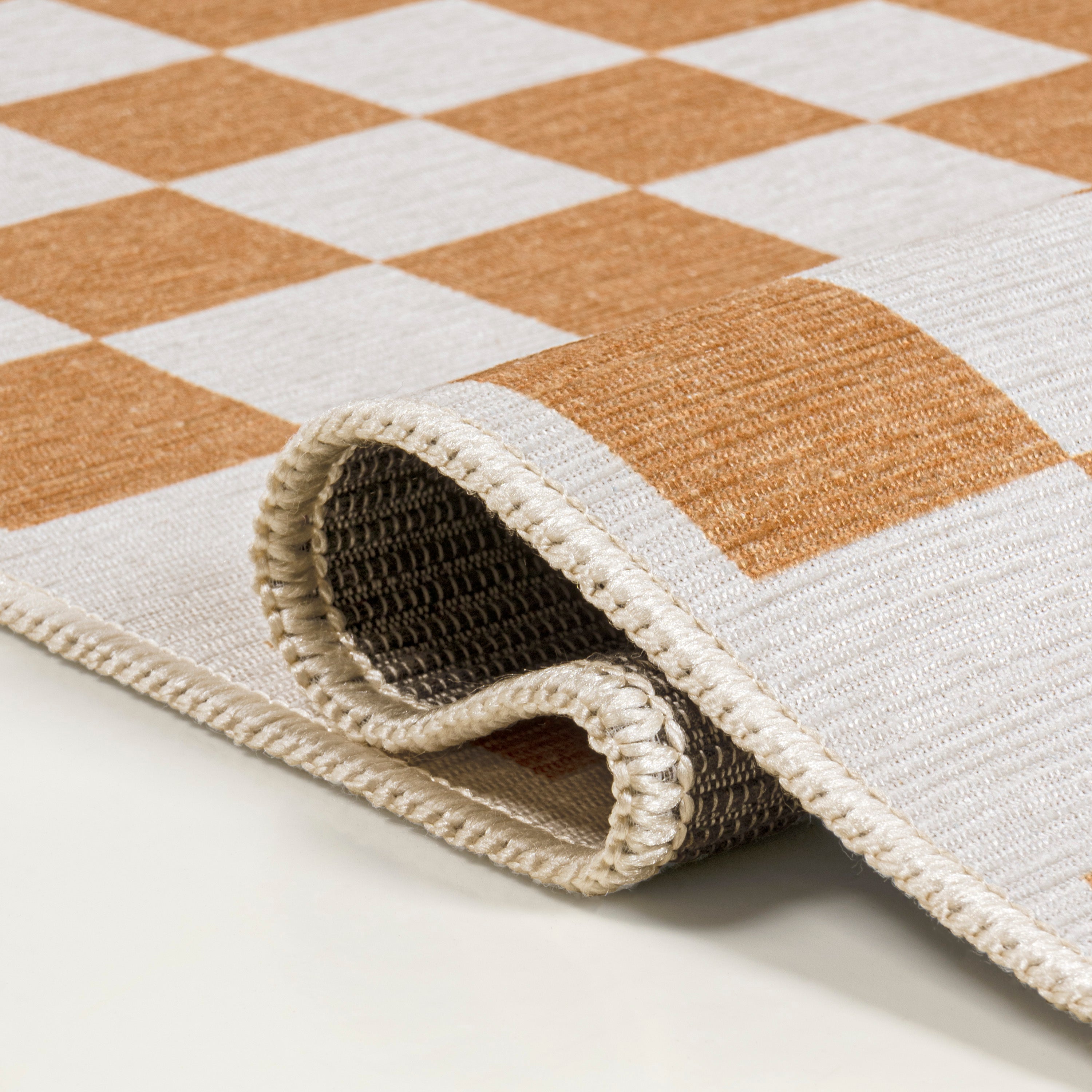 Ainsley Modern Cottage Checkerboard Washable Purple Area Rug