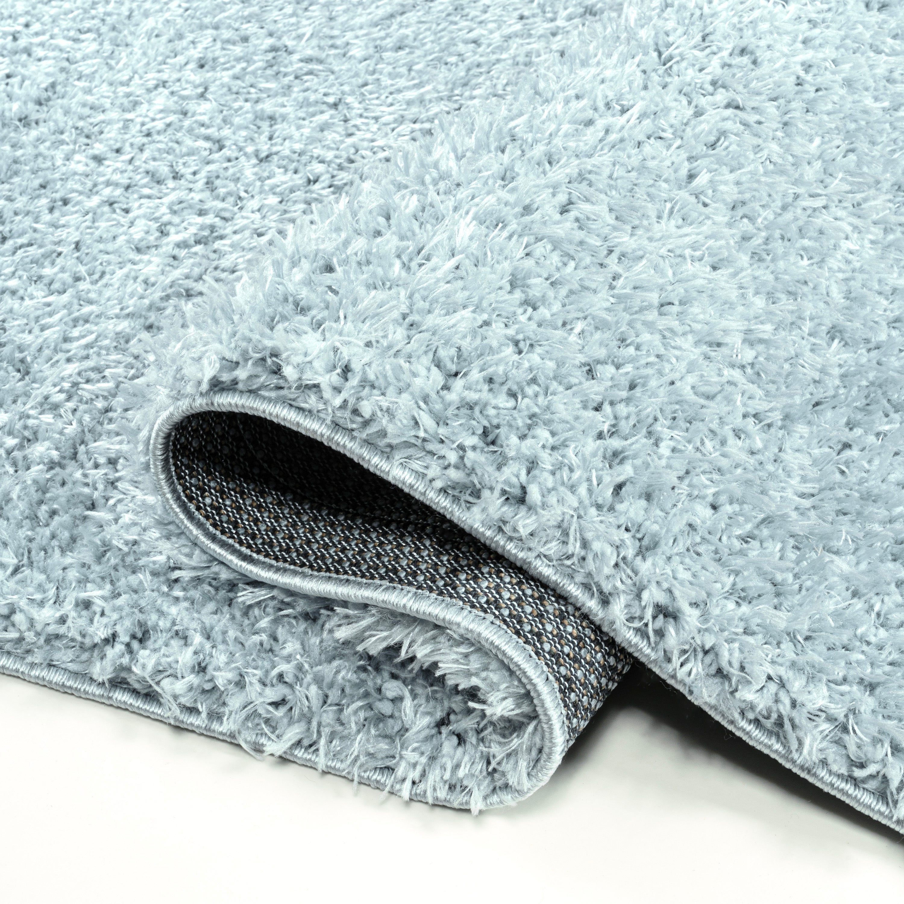Clayton Coastal Solid Glam Shag Machine-Washable Area Rug