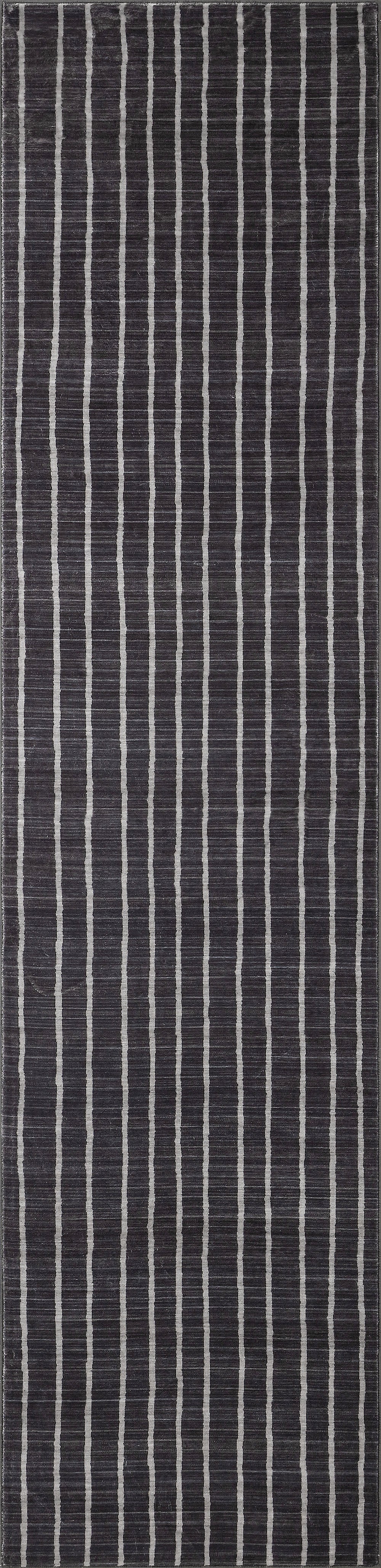 Orton Distressed Ticking Stripe Non-Slip Machine-Washable Rug