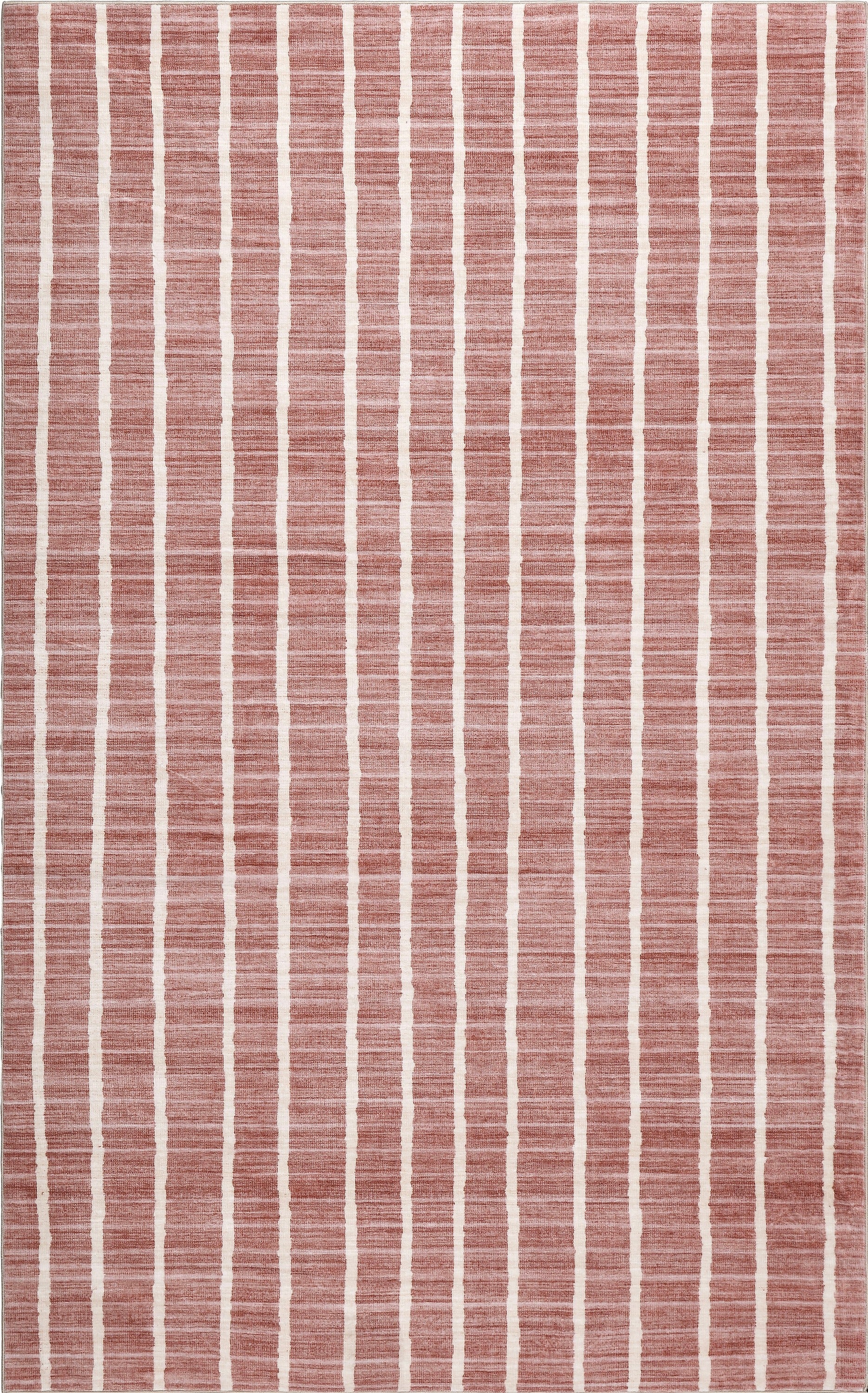 Orton Distressed Ticking Stripe Non-Slip Machine-Washable Rug
