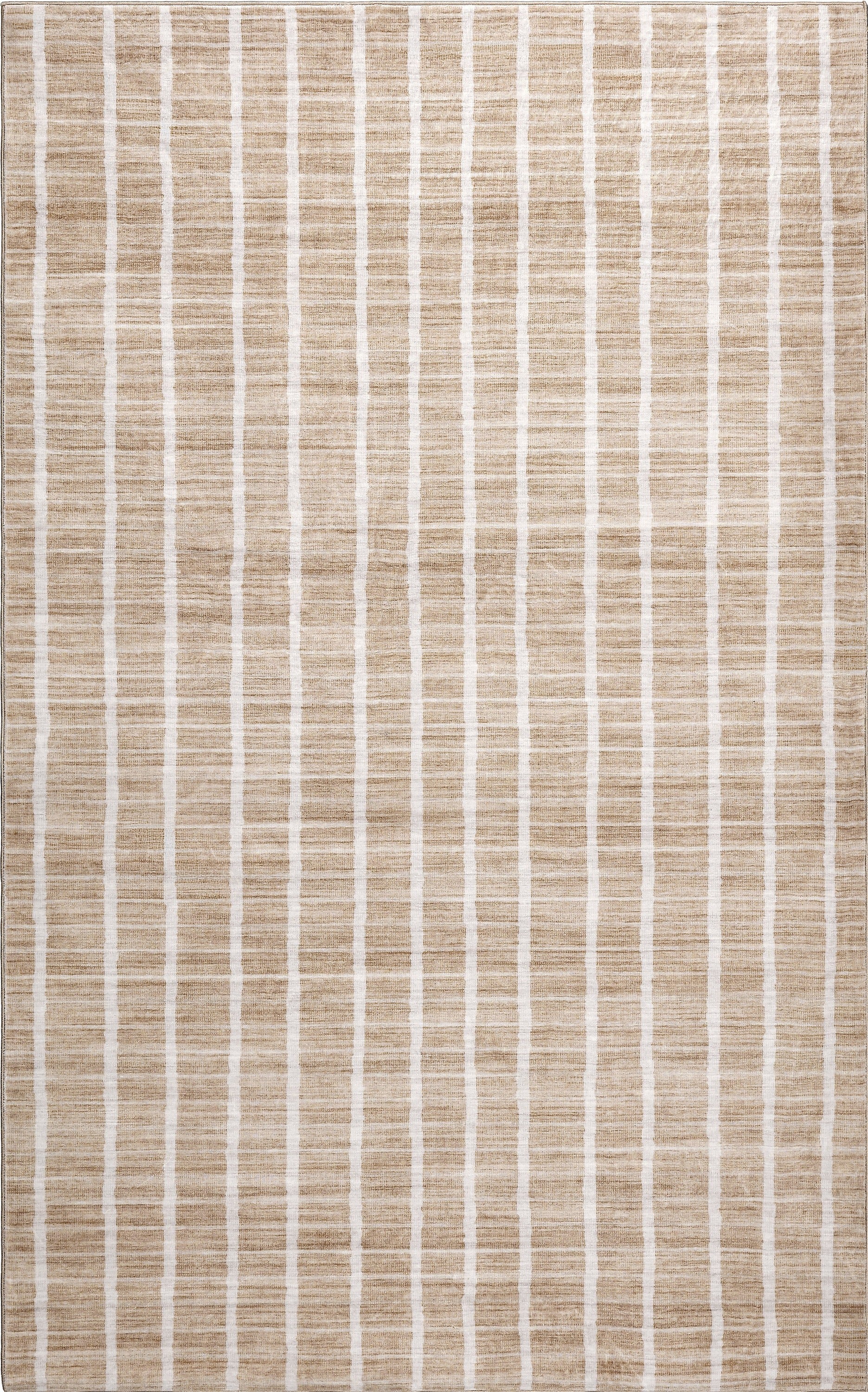 Orton Distressed Ticking Stripe Non-Slip Machine-Washable Rug