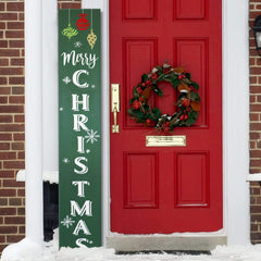 Green Merry Christmas Wood Porch Sign
