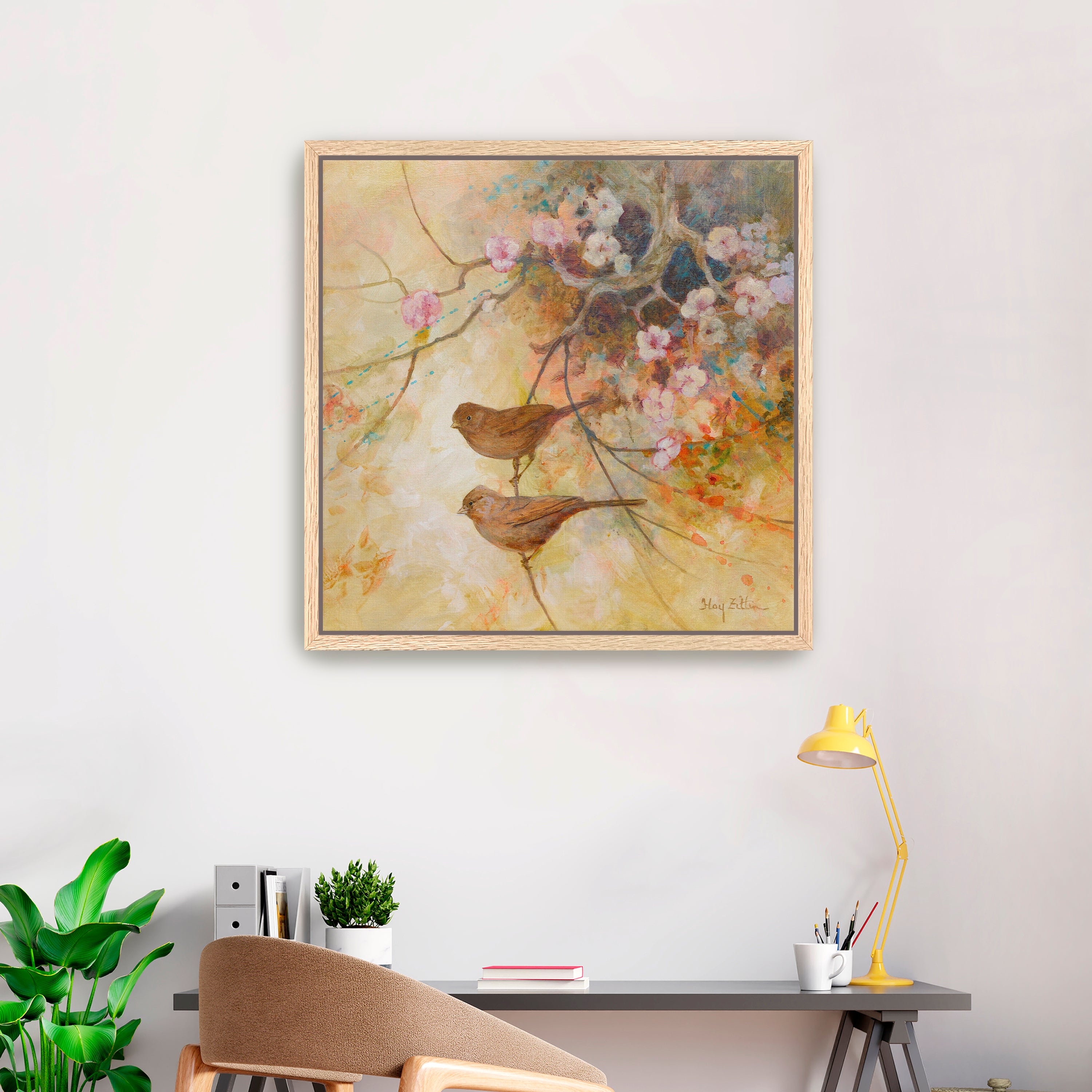 Towhees and Blossoms Canvas Giclee