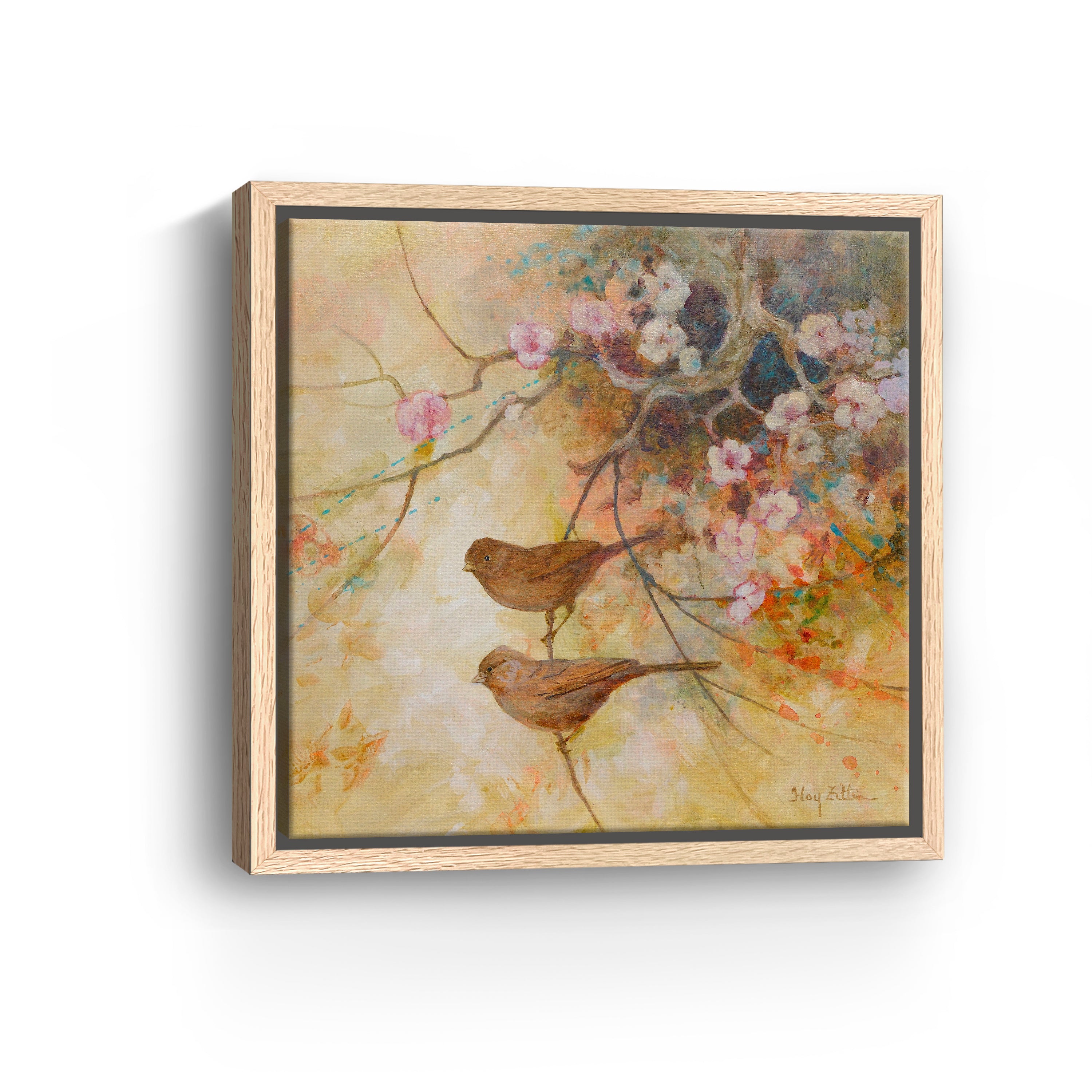 Towhees and Blossoms Canvas Giclee