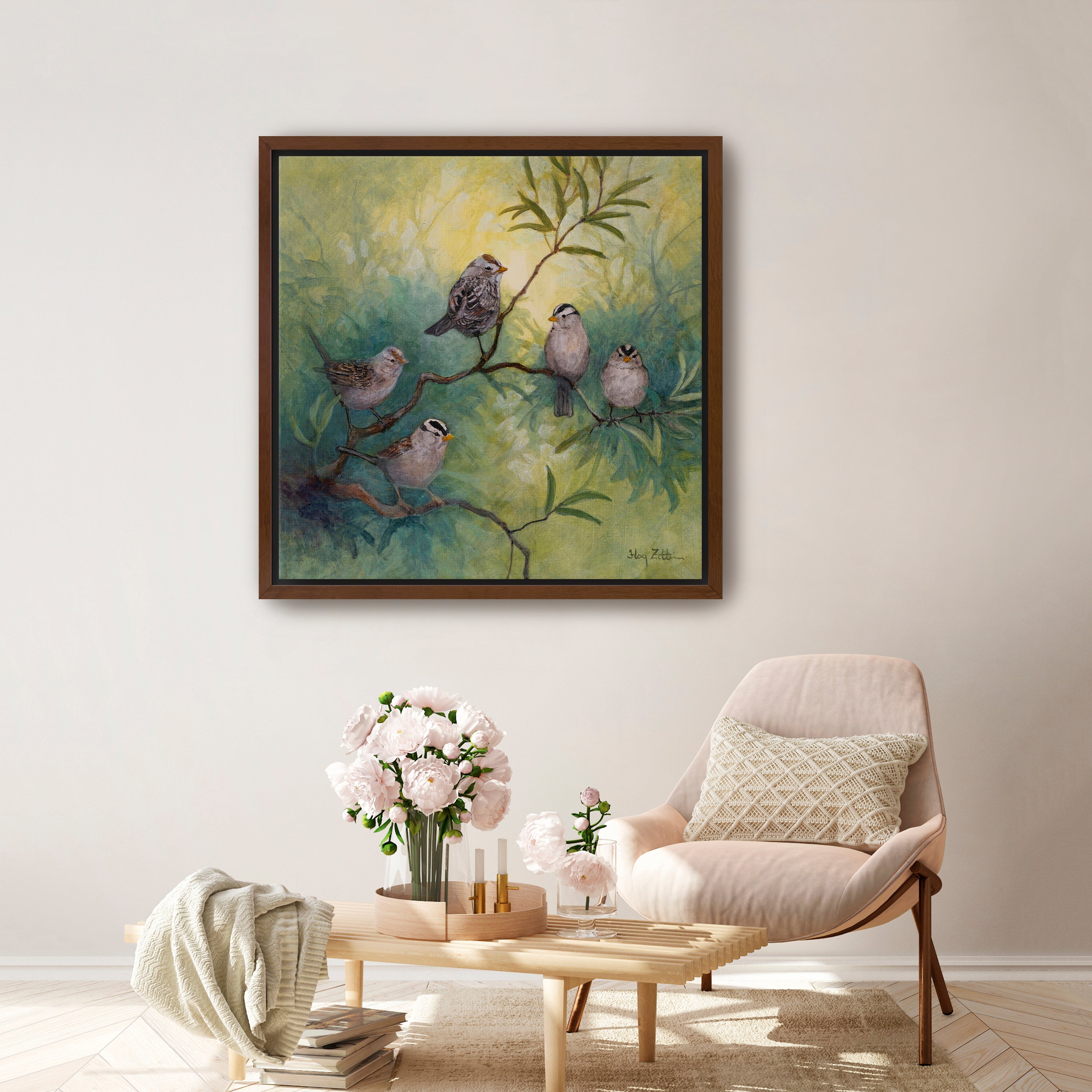 White-crowned Sparrows Canvas Giclee